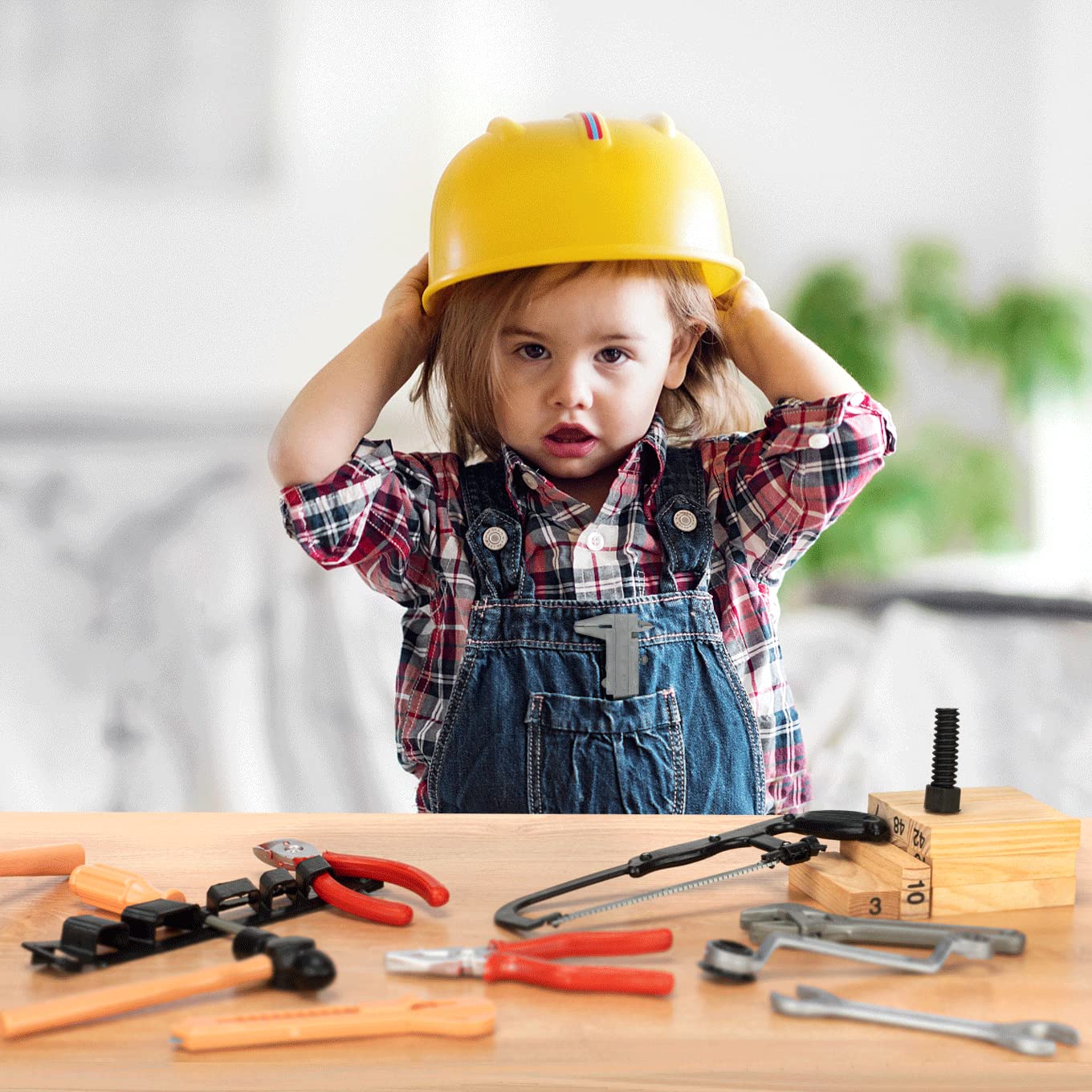 56 Pcs Kids Toy Tool Set - Construction Party Supplies & Pretend Play Tools for Boys with Screwdrivers, Pliers, Axes & Saws - Perfect for DIY Pretend Play, Construction Themed Parties & Early Learning