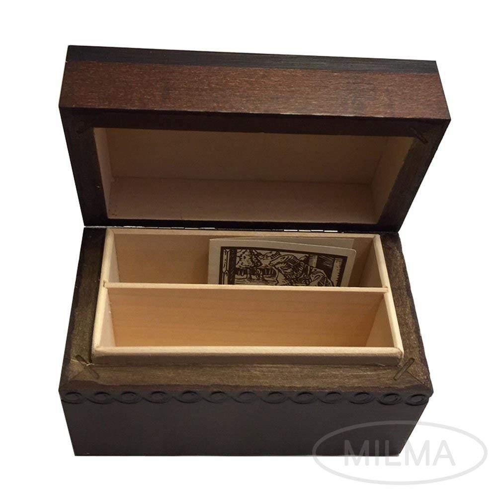 Handmade Linden Wood Playing Card Box - Polish Crafted Keepsake Storage for Poker, Magic Tricks & Collectibles - Perfect for Game Nights, Gifts & Home Decor