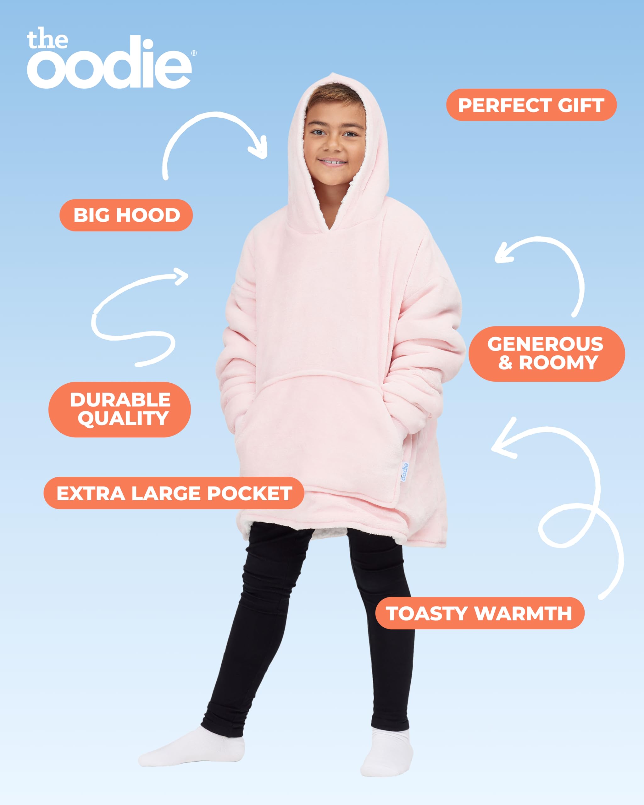 Cozy Kids Oodie Blanket Hoodie - Soft Wearable Blanket with Hood for Boys & Girls | Multiple Colors & Patterns | Perfect for Lounging, Sleepovers & Cold Weather Comfort