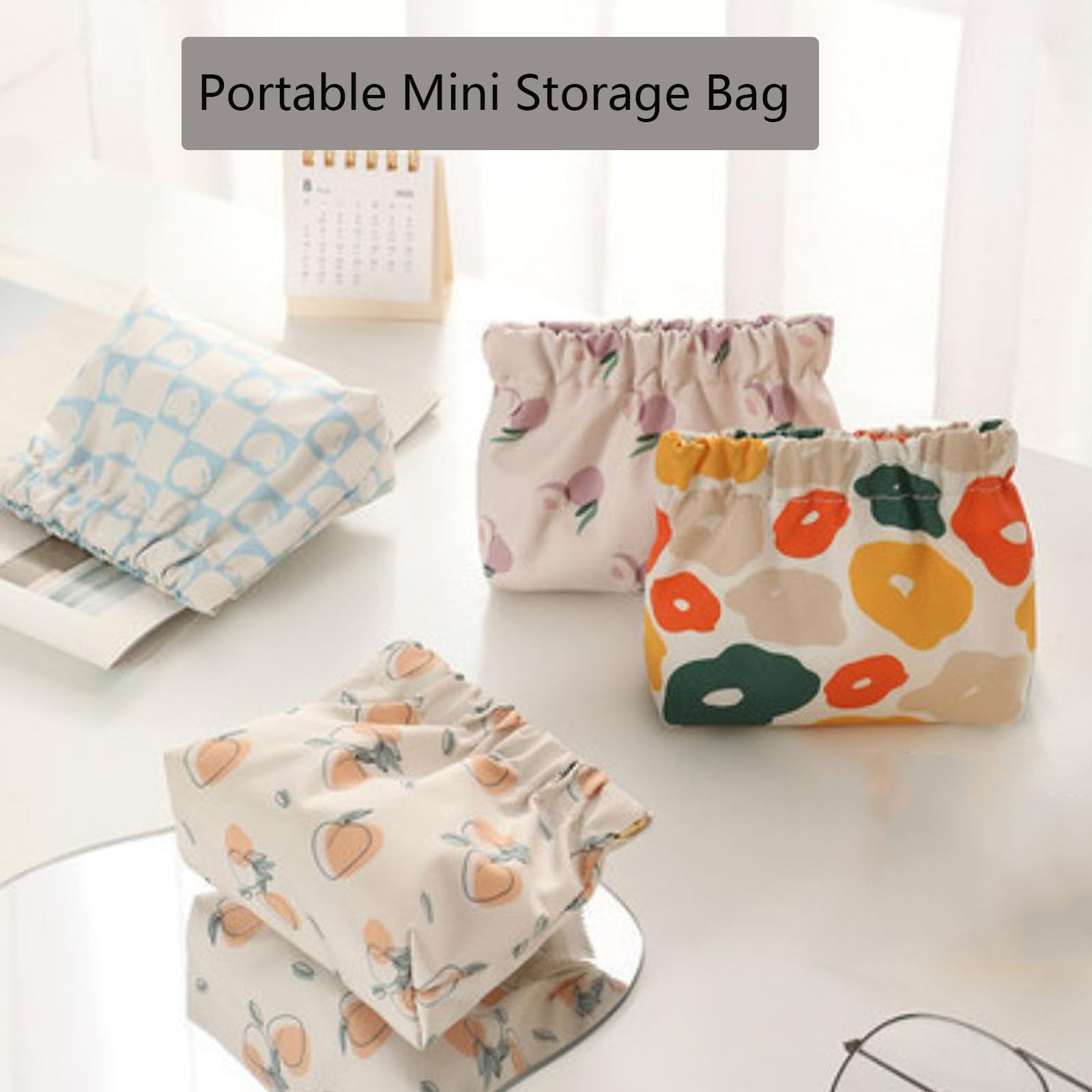 Portable Mini Storage Bag for Purse - No Zipper Self-Closing Purse Organizer - Perfect for Cosmetics, Jewelry & Small Essentials - Travel, Work & Everyday Use