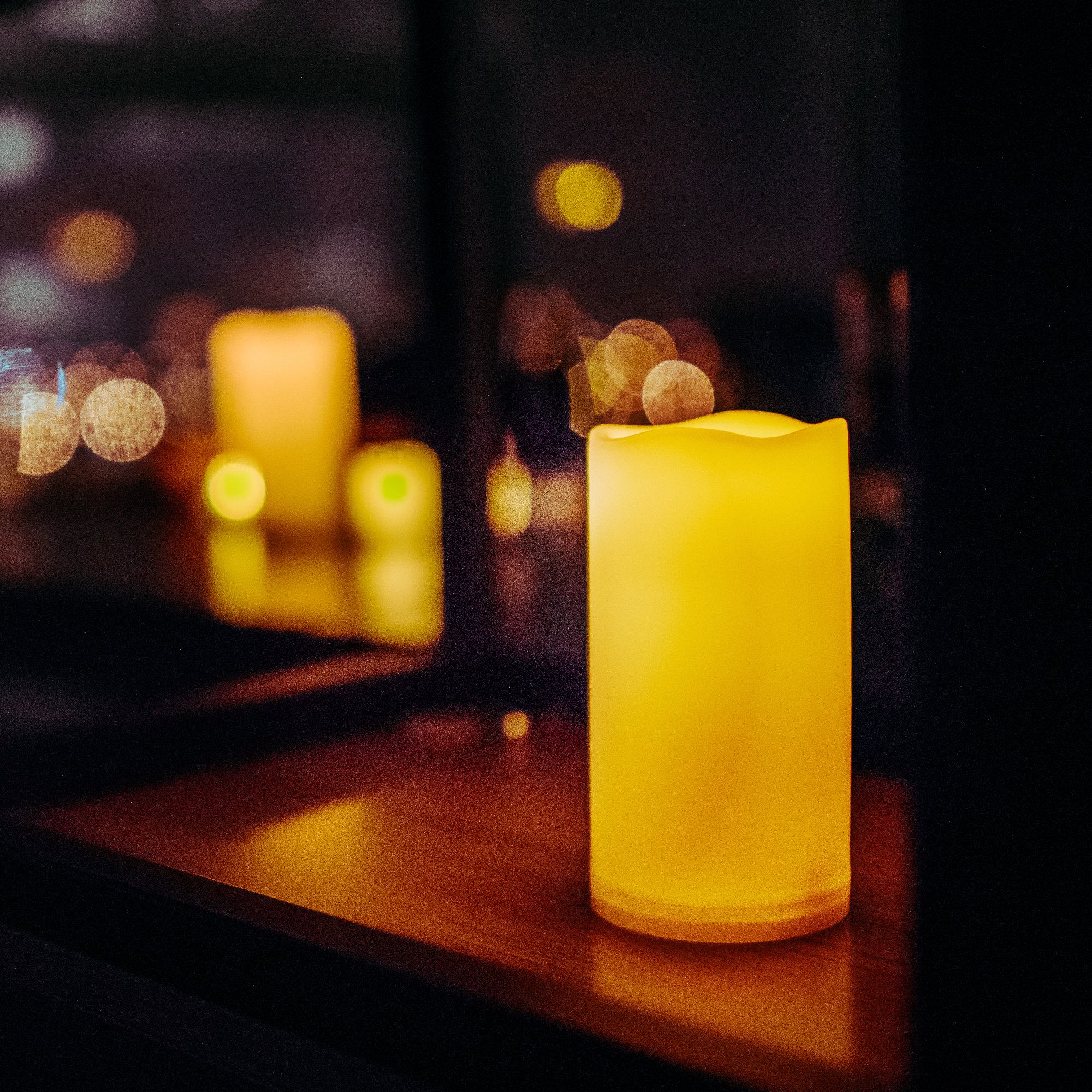 Waterproof Flameless LED Pillar Candles - Set of 3 Battery Operated Outdoor Candles with Timer & Flickering Effect - Plastic Resin Electric Decorative Lights for Patio, Garden, Wedding, Party & Home Decor - Perfect for Lanterns, Centerpieces and Romantic Ambiance