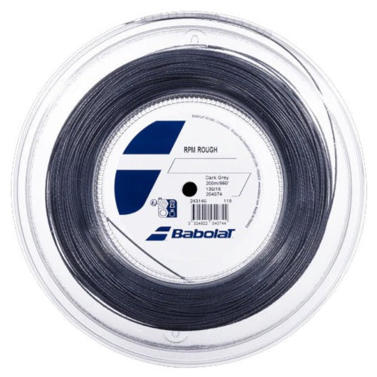 Babolat RPM Rough 17/1.25 Tennis String Reel - Dark Grey | High Performance Polyester String for Spin & Control | Perfect for Competitive Players & Tournament Play