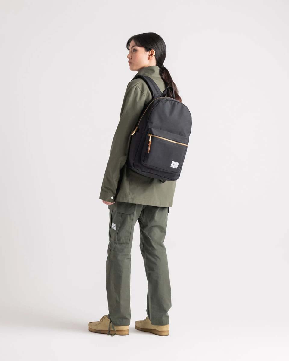 Herschel Settlement Backpack - Black Tonal | Stylish & Durable College Backpack for School, Travel & Everyday Use
