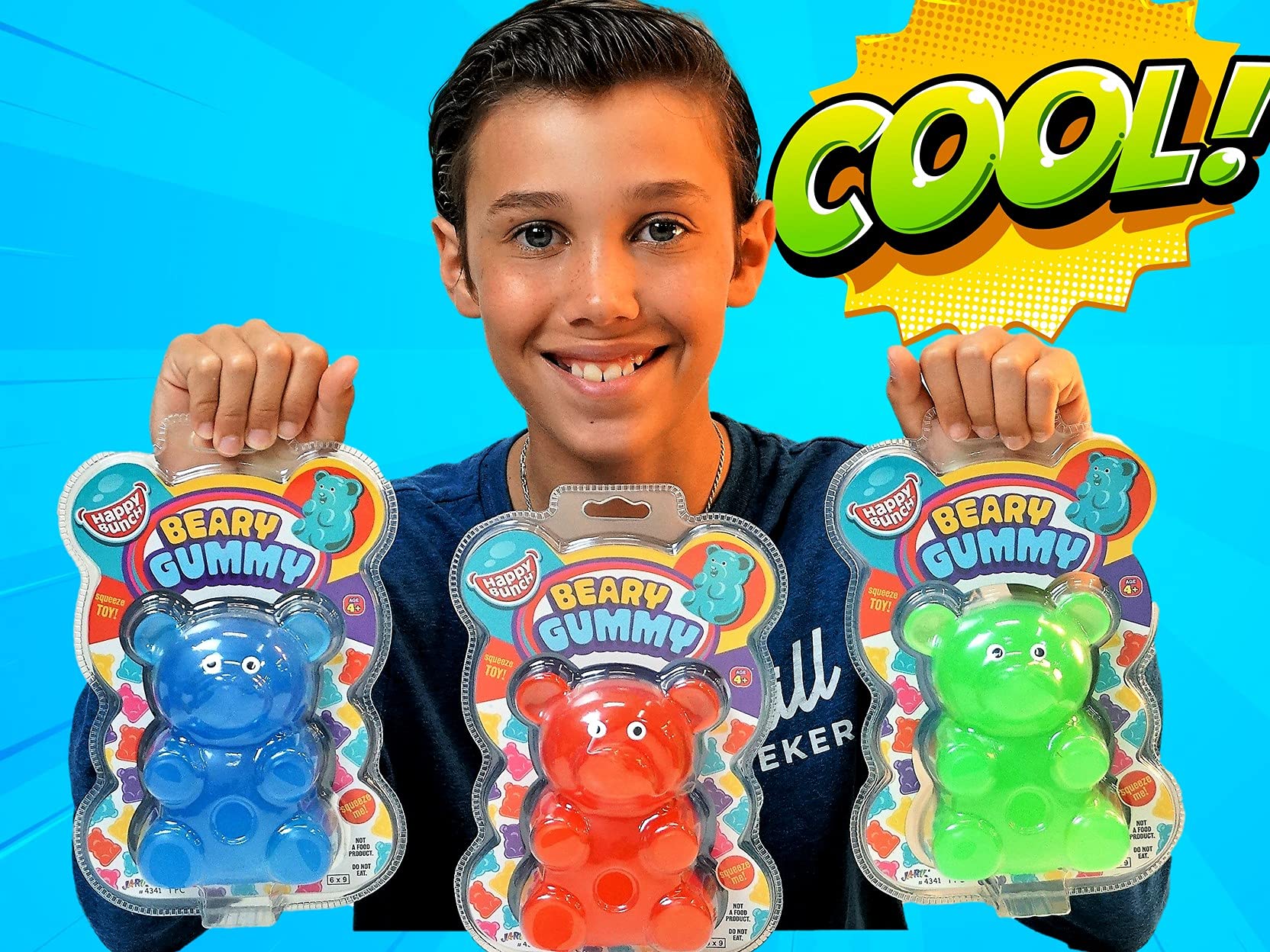 JA-RU Jumbo Squishy Gummy Bear Toy (24 Pack) - Giant Soft Mochi Stress Relief Toys for Kids & Adults - Sensory Fidget Toys for Anxiety Relief - Perfect for Easter Basket Stuffers, Birthday Party Favors, Classroom Rewards and Office Desk Decor
