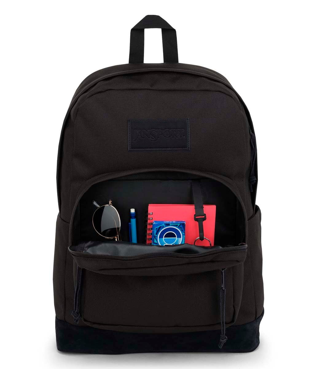JanSport Right Pack Backpack - Monochrome Black | Durable School & Travel Backpack for Students & Professionals | Perfect for College, Work & Outdoor Adventures