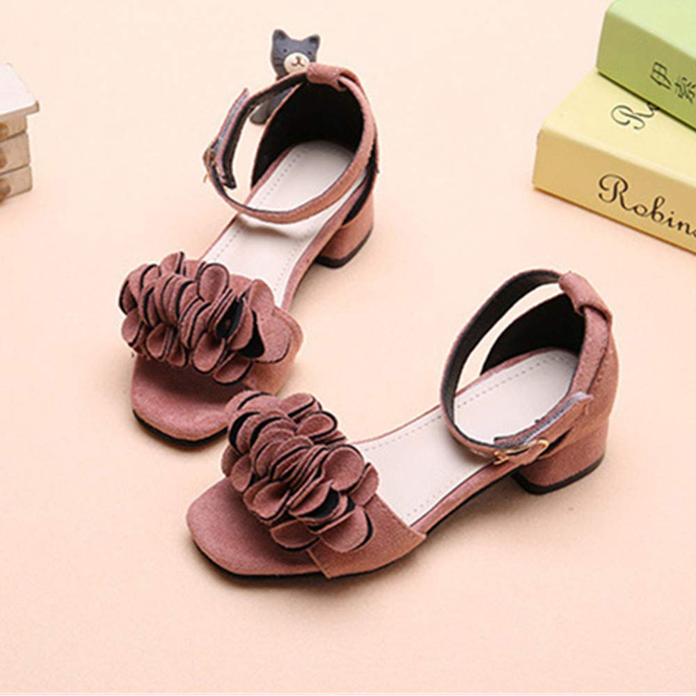 BININBOX Little Girls Flower Princess Sandals - Cute High Heel Dress Shoes for Toddlers & Kids | Perfect for Birthday Parties, Weddings & Special Occasions
