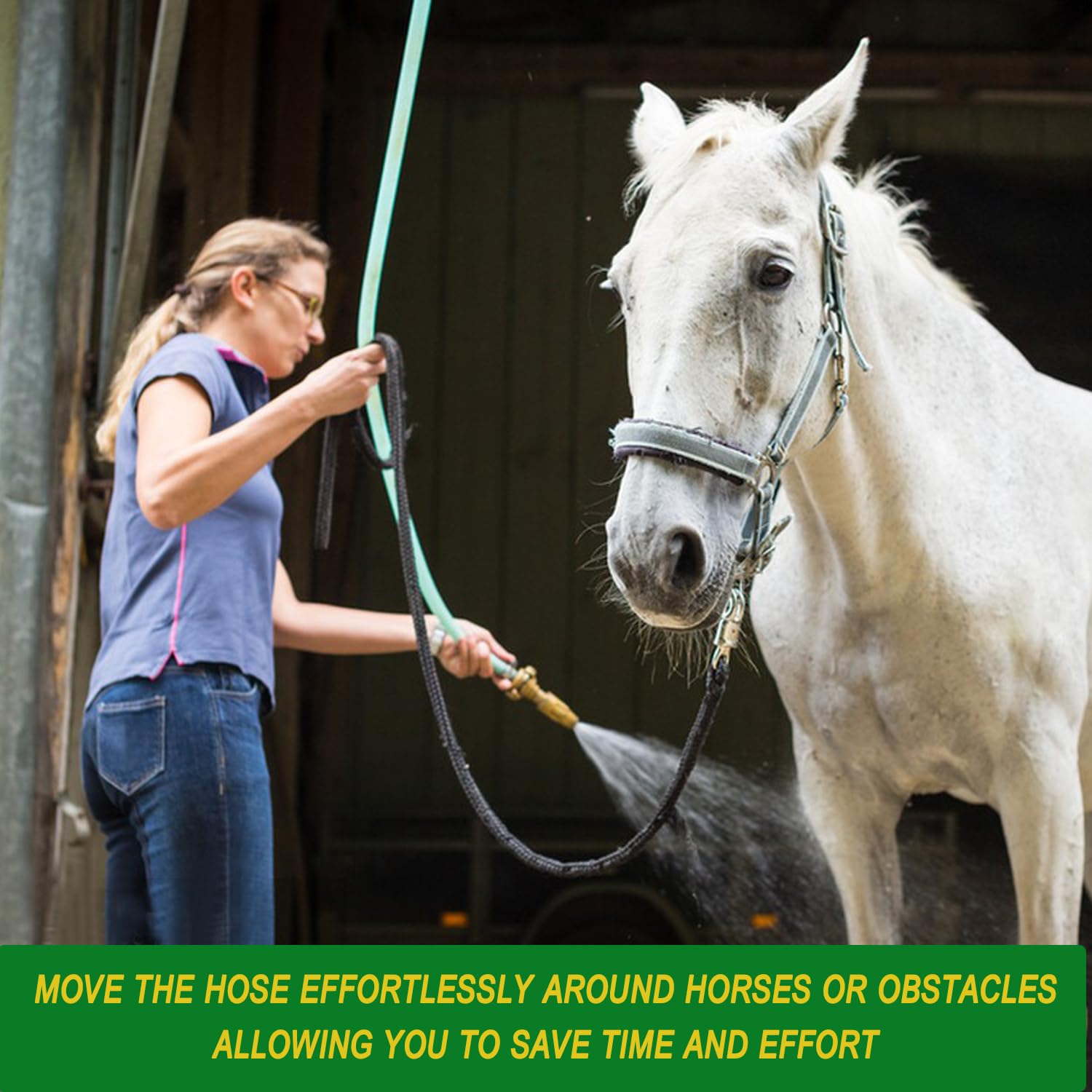 **Horse Wash Stall Hose Boom - 180° Swivel Wall Mount Hose Boom Arm for Tangle-Free Horse Washing, Fits Standard Garden Hose (Hose Not Included) - Perfect for Stables, Barns & Equine Care**