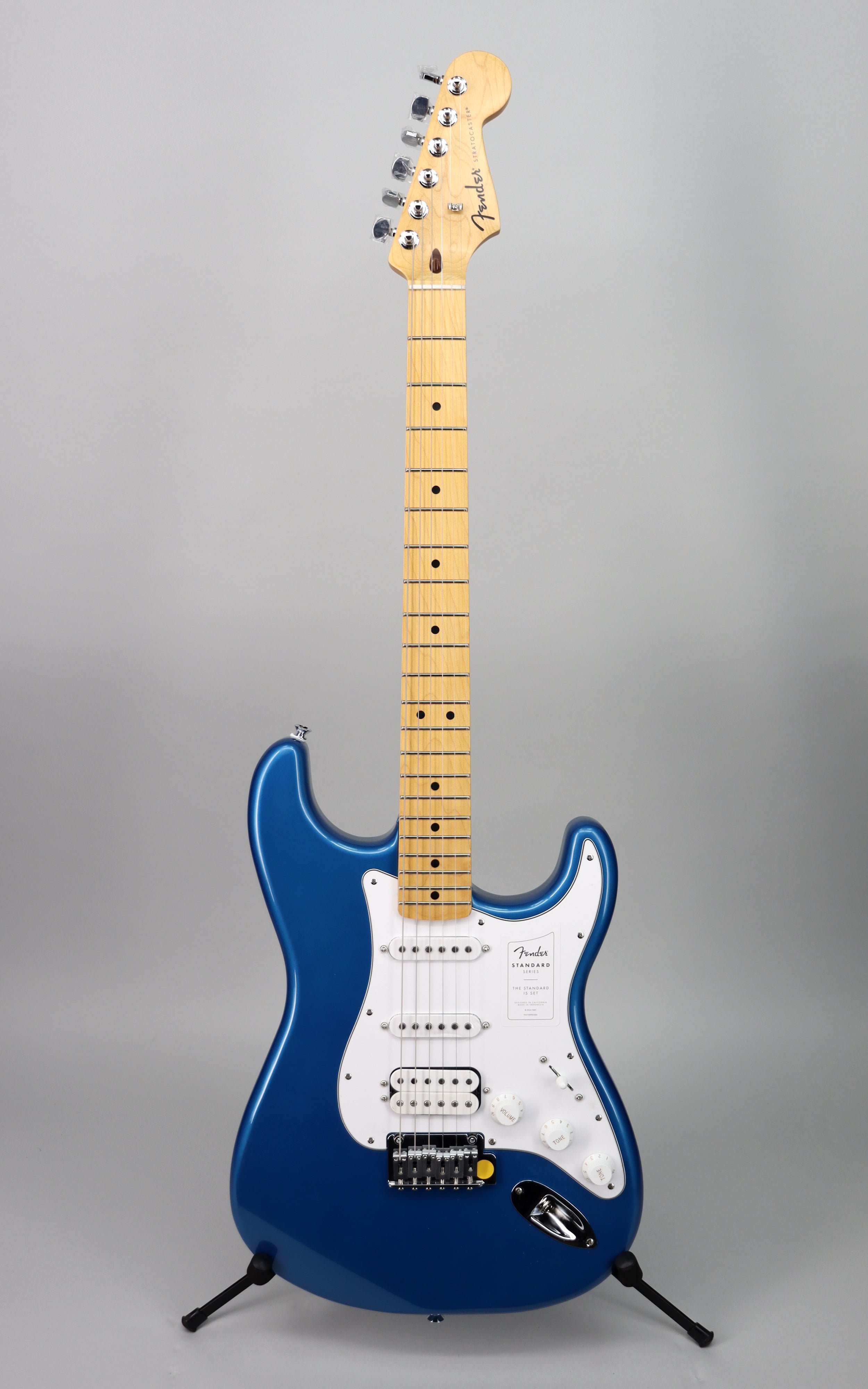 Fender Standard Stratocaster HSS Electric Guitar Bundle with Mustang LT25 Amplifier - Aqua Marine Metallic Finish for Home Practice & Live Performances