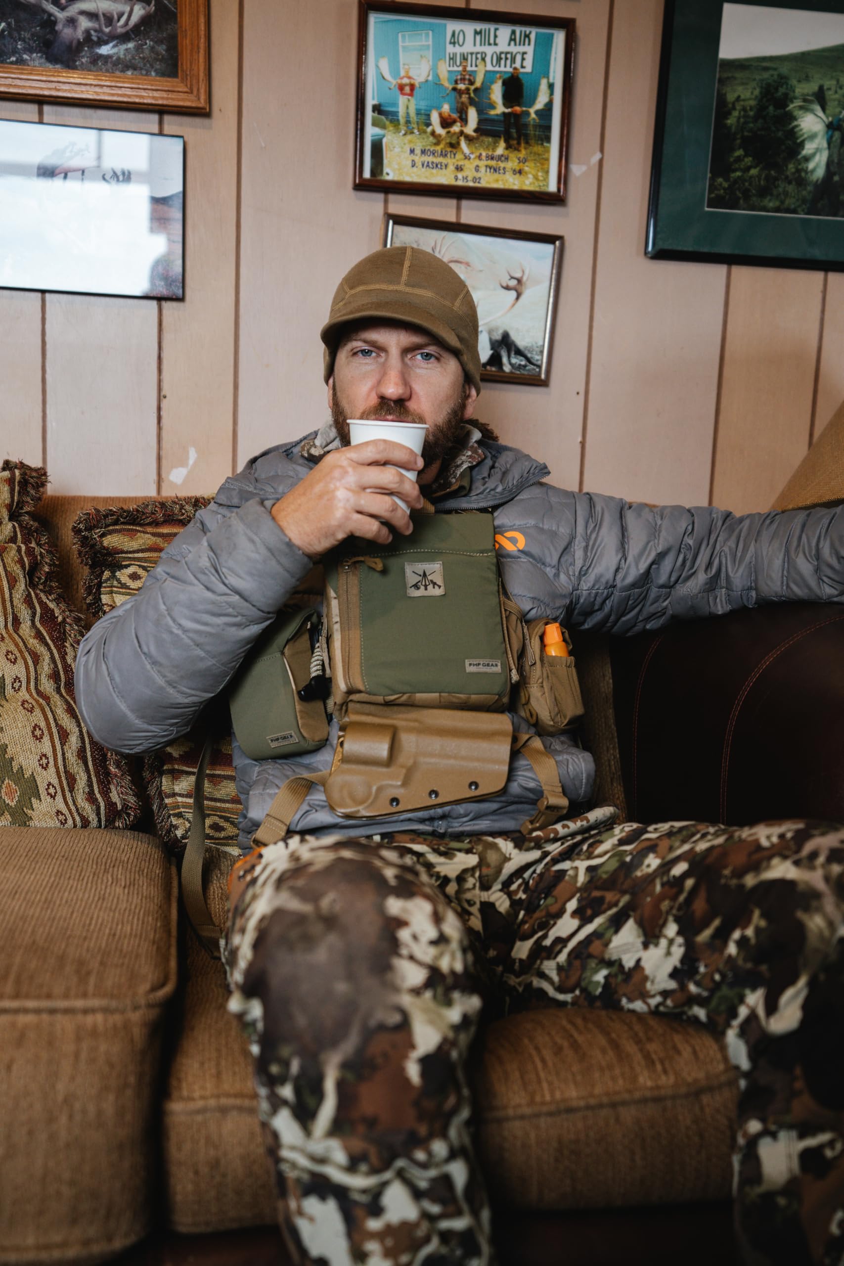 First Lite Brimmed Merino Wool Beanie - Warm Camouflage Hunting Hat for Men & Women | Cold Weather Outdoor Activities, Hiking & Winter Sports