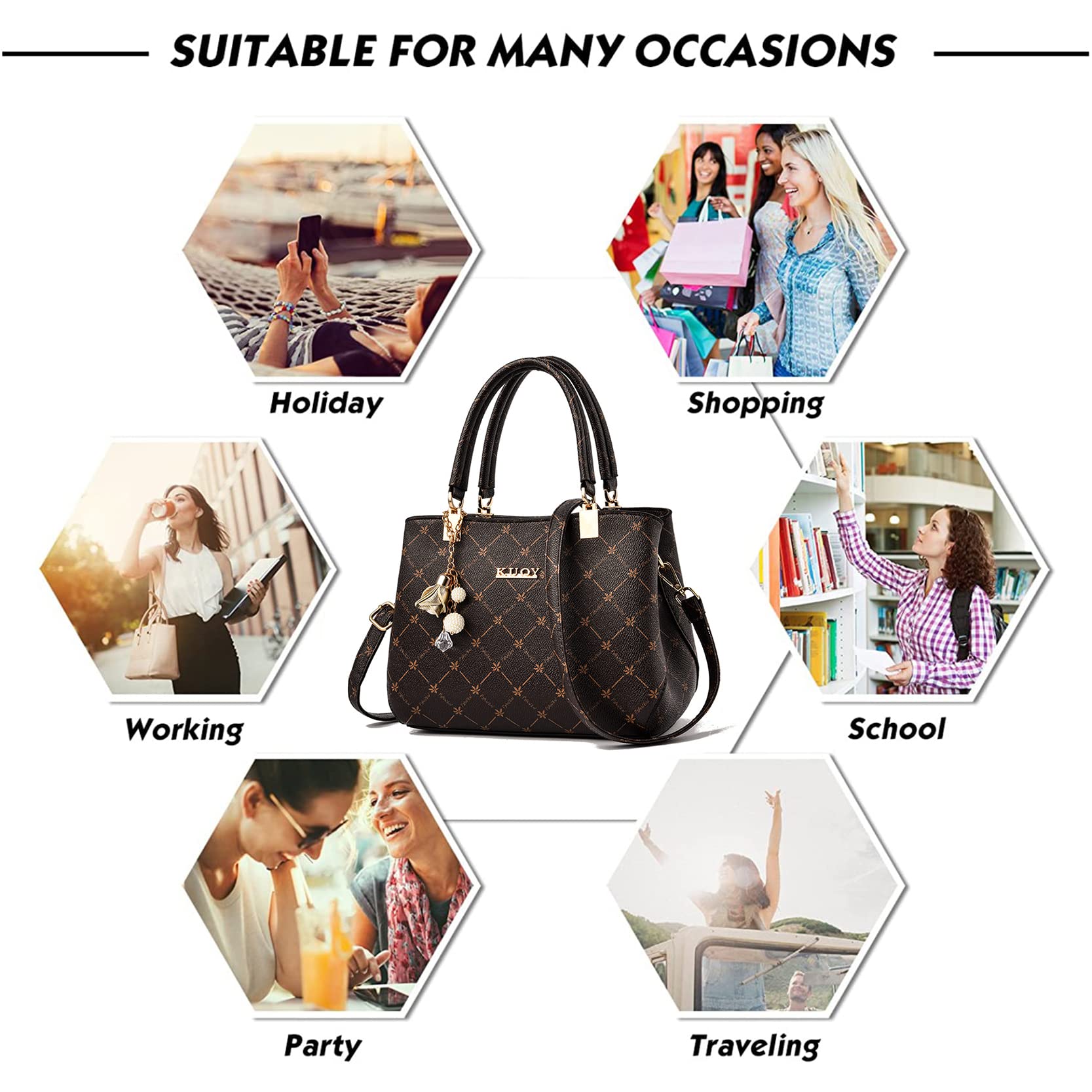 Stylish Vegan PU Leather Handbags for Women - Top Handle Tote, Crossbody Satchel & Shoulder Bags | Fashionable Ladies Purses for Work, Travel & Everyday Use