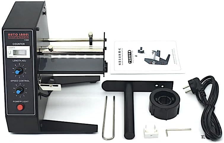 Electric Label Dispenser Machine 110V - Adjustable Speed, Auto Counting (0-999999), 4-140mm Label Width - Perfect for Warehouse, Retail & Shipping Labeling