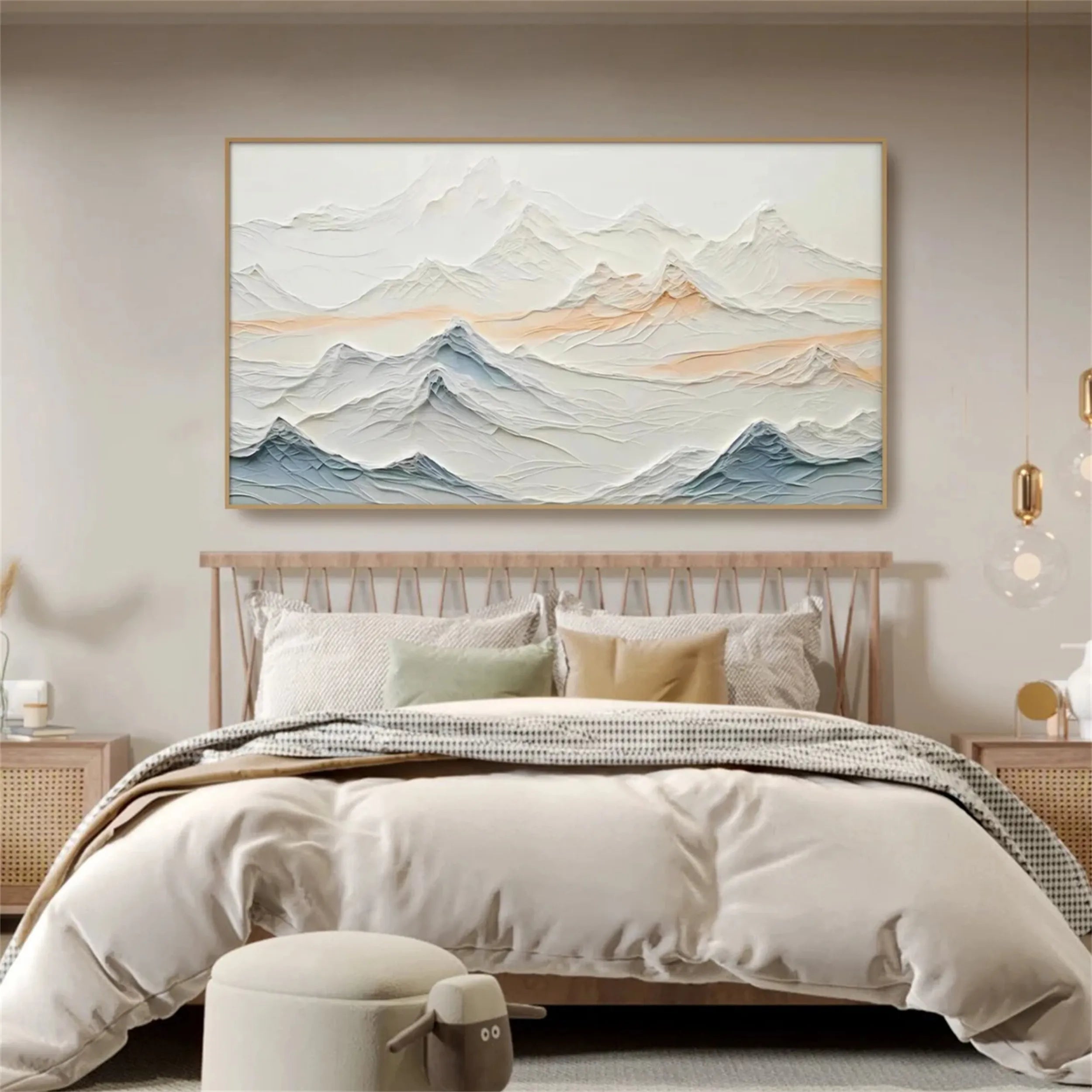 Minimalist Textured Plaster Art Painting - Modern Abstract Wall Decor for Living Room, Bedroom & Office | #MM244