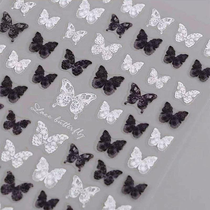 Elegant Lace Butterfly Nail Art Stickers - MG2011114 for DIY Manicure, Nail Decoration & Party Accessories | Perfect for Weddings, Prom & Special Occasions
