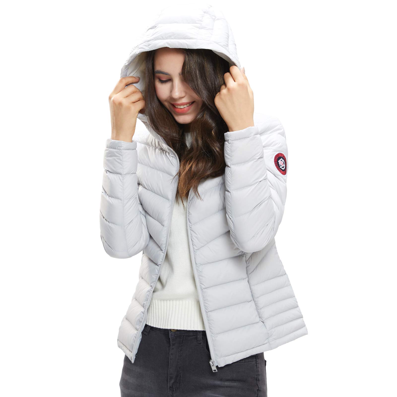 Extreme Pop Women's Goose Down Jacket - Lightweight Warm Winter Coat, Size XS-XL | UK Brand | Fast DHL Delivery 3-5 Days | Perfect for Skiing, Snowboarding & Cold Weather Outdoors
