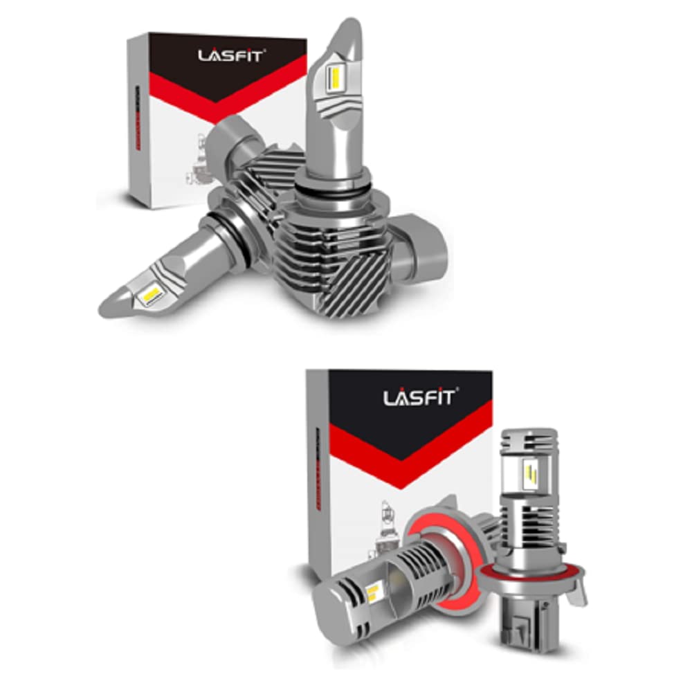 LASFIT 9140 9145 H10 H13 9008 LED Bulbs - 4000LM Fanless Cool White 6000K Fog Light Replacement - Plug & Play (Pack of 4) - Perfect for Off-Roading, Night Driving & Foggy Conditions