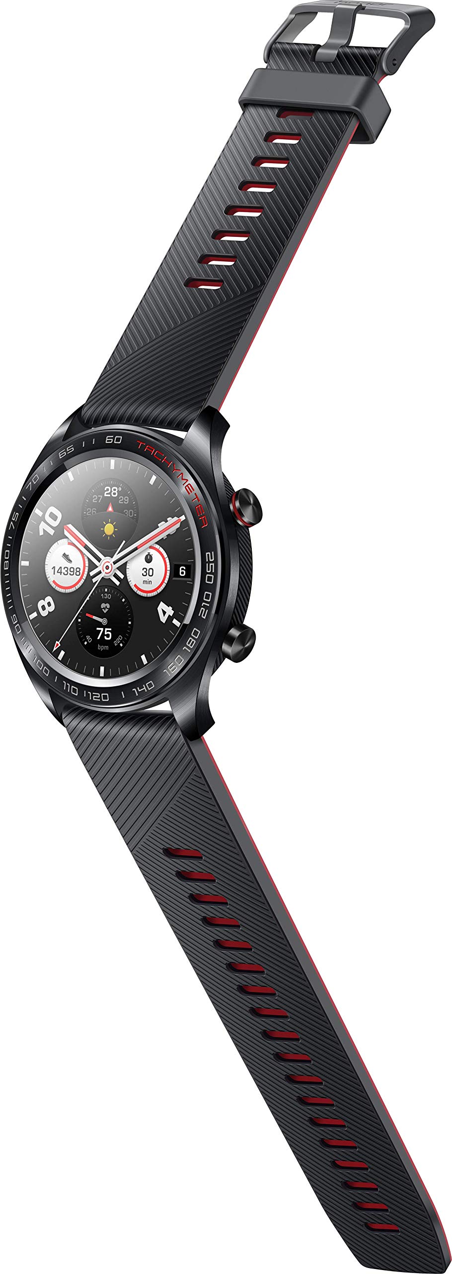 Honor Smart Watch - Fitness Tracker with Heart Rate Monitor, Sleep Tracking, Waterproof - Black/Red - Perfect for Running, Swimming, and Daily Activity Tracking