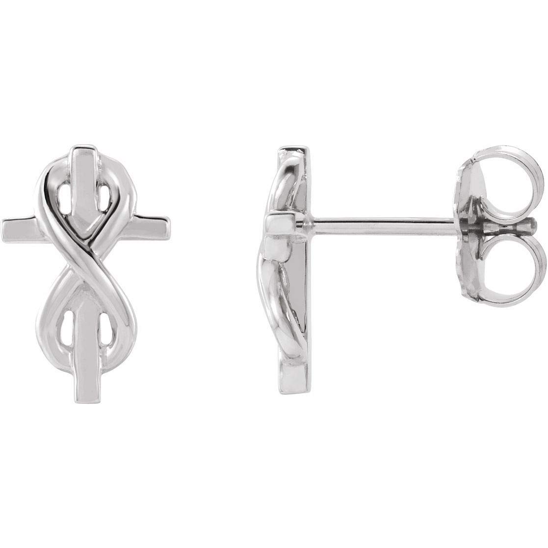 Sterling Silver Infinity Cross Earrings for Women - Timeless Elegant Jewelry Gift for Christmas, Wedding, Anniversary & Everyday Wear