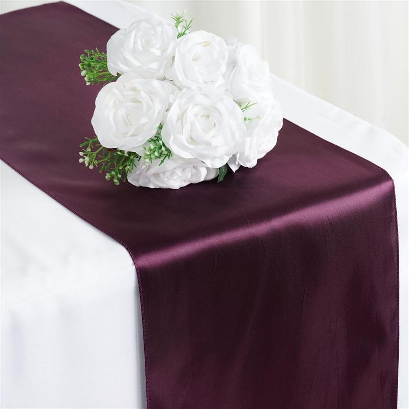 12x108 Inch Satin Table Runner for Wedding Decor - Elegant Banquet, Party & Special Event Table Covering - Perfect for Bridal Showers, Receptions & Formal Dinners