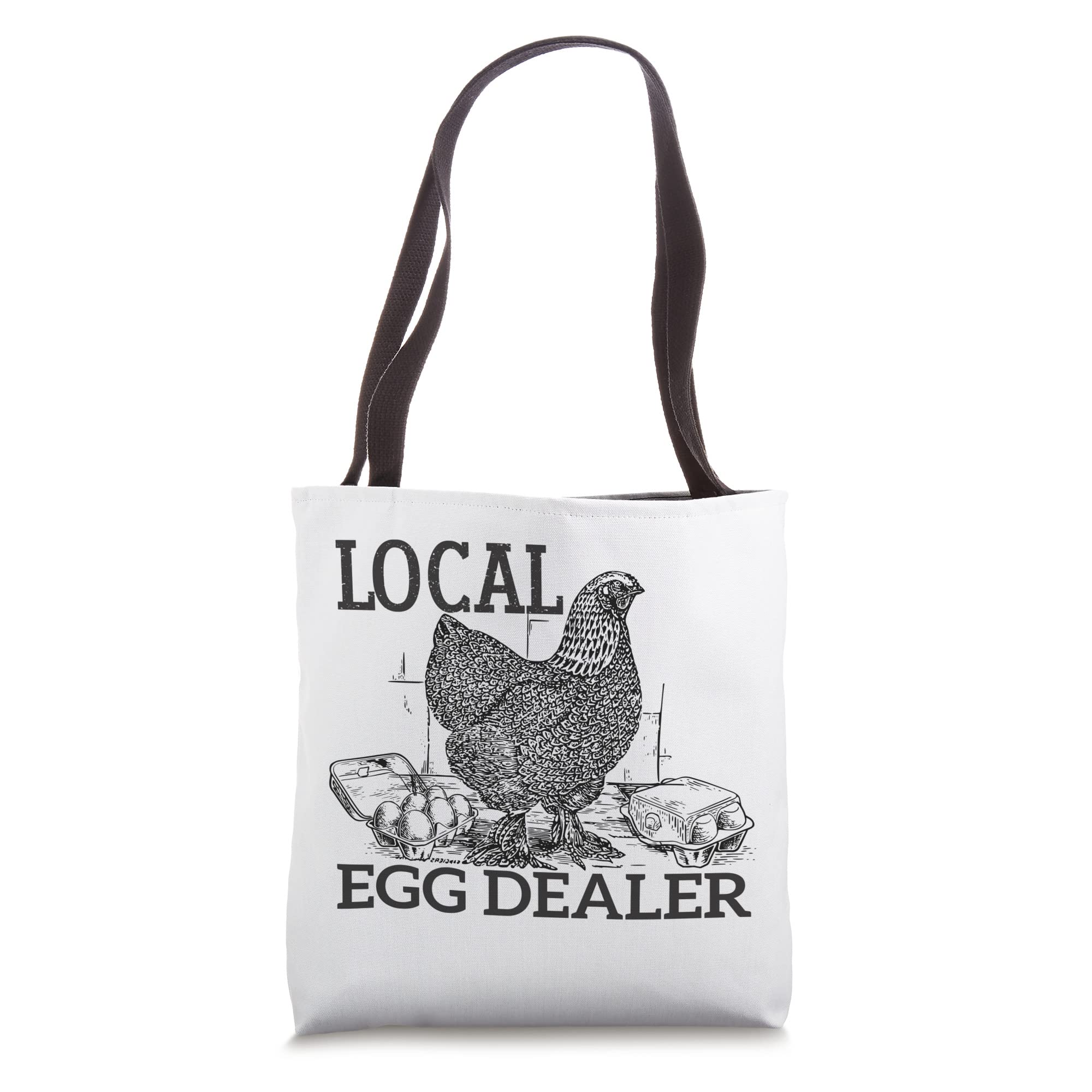 Funny Egg Lover Tote Bag - Local Egg Dealer Quote Design - Perfect for Grocery Shopping, Farmers Market & Egg Enthusiast Gifts