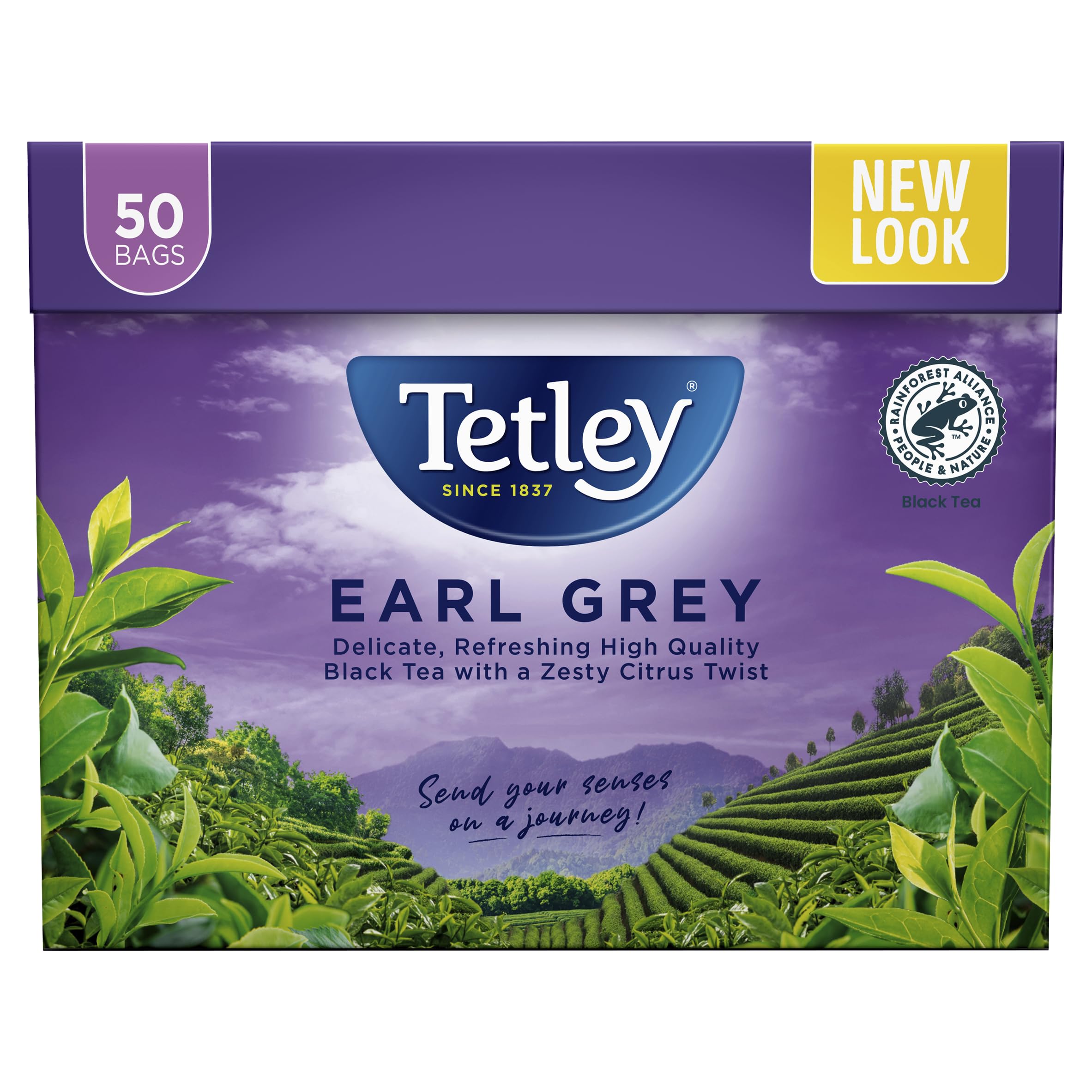 Tetley Earl Grey Tea - 50 Tea Bags (125g) - Premium Black Tea with Bergamot Flavor - Perfect for Breakfast, Afternoon Tea & Relaxation