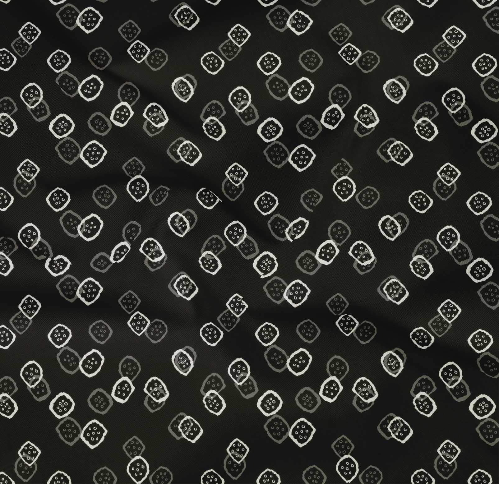 Premium Cotton Poplin Twill Black Bandhani Print Fabric by The Yard - 56 Inch Wide Dress Material for Ethnic Wear, DIY Fashion & Home Decor