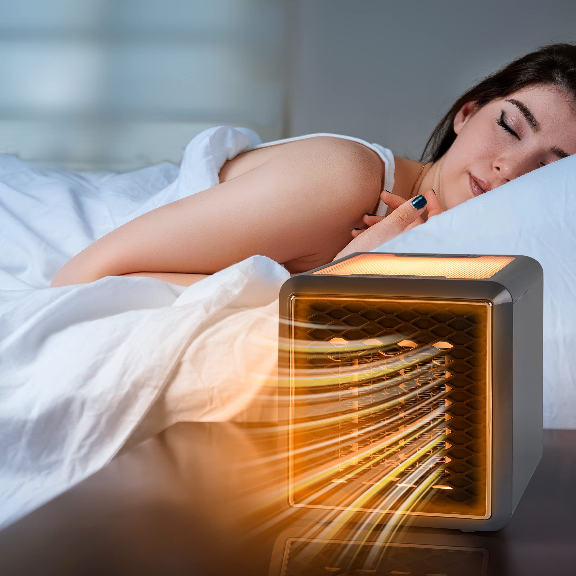 Ontel Handy Heater Pure Warmth 1200W Adjustable Ceramic Space Heater - Portable, Quiet & Energy Efficient Personal Heater for Bedroom, Office, Garage | Fast Heating for Winter, Perfect for Small Rooms & Workspaces