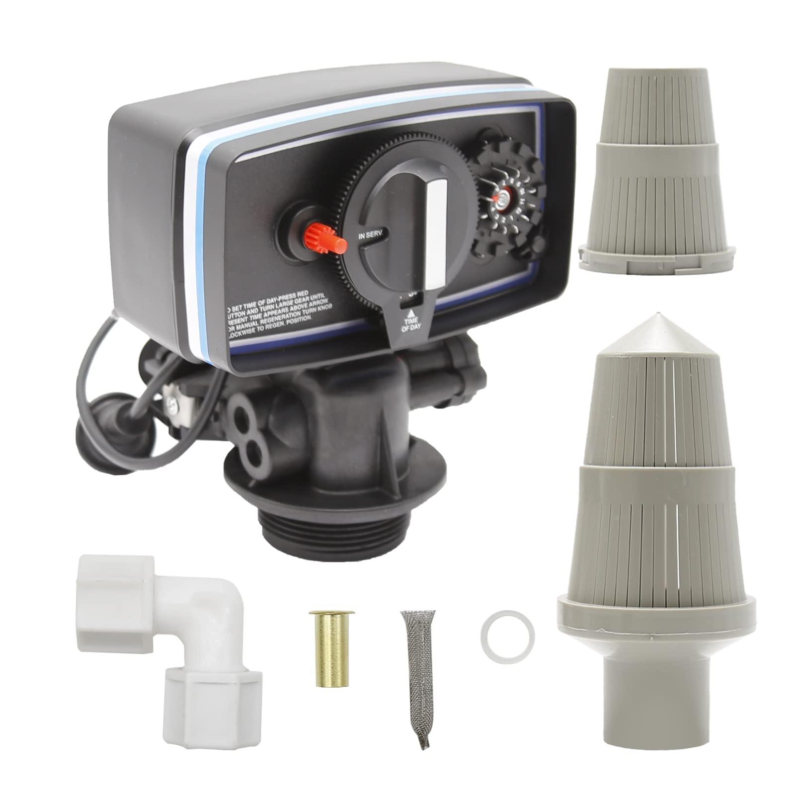 5600 Water Softener Timer - 12-Day Digital Timer Control Valve for 9''-11'' Diameter Water Filter & Softener Resin Tank (Fine Thread) - Perfect for Home Water Filtration Systems & Salt-Free Softening