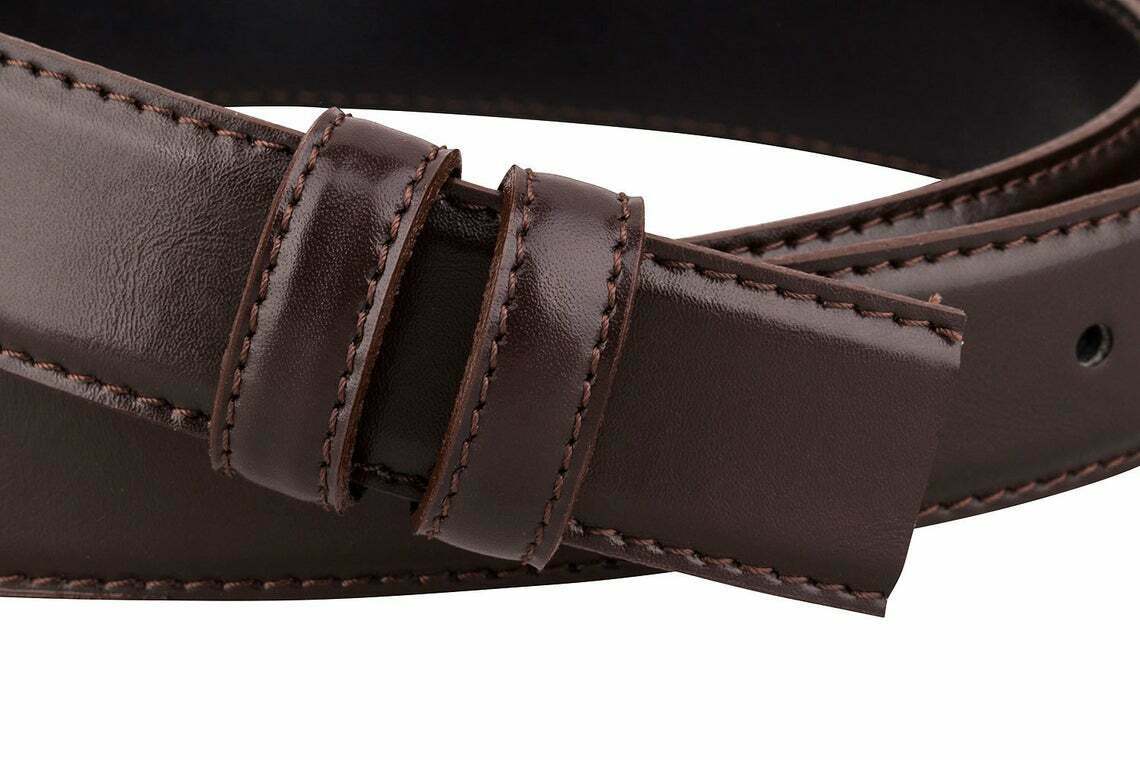 Premium Brown Leather Belt Strap Replacement for Dunhill 1 1/8