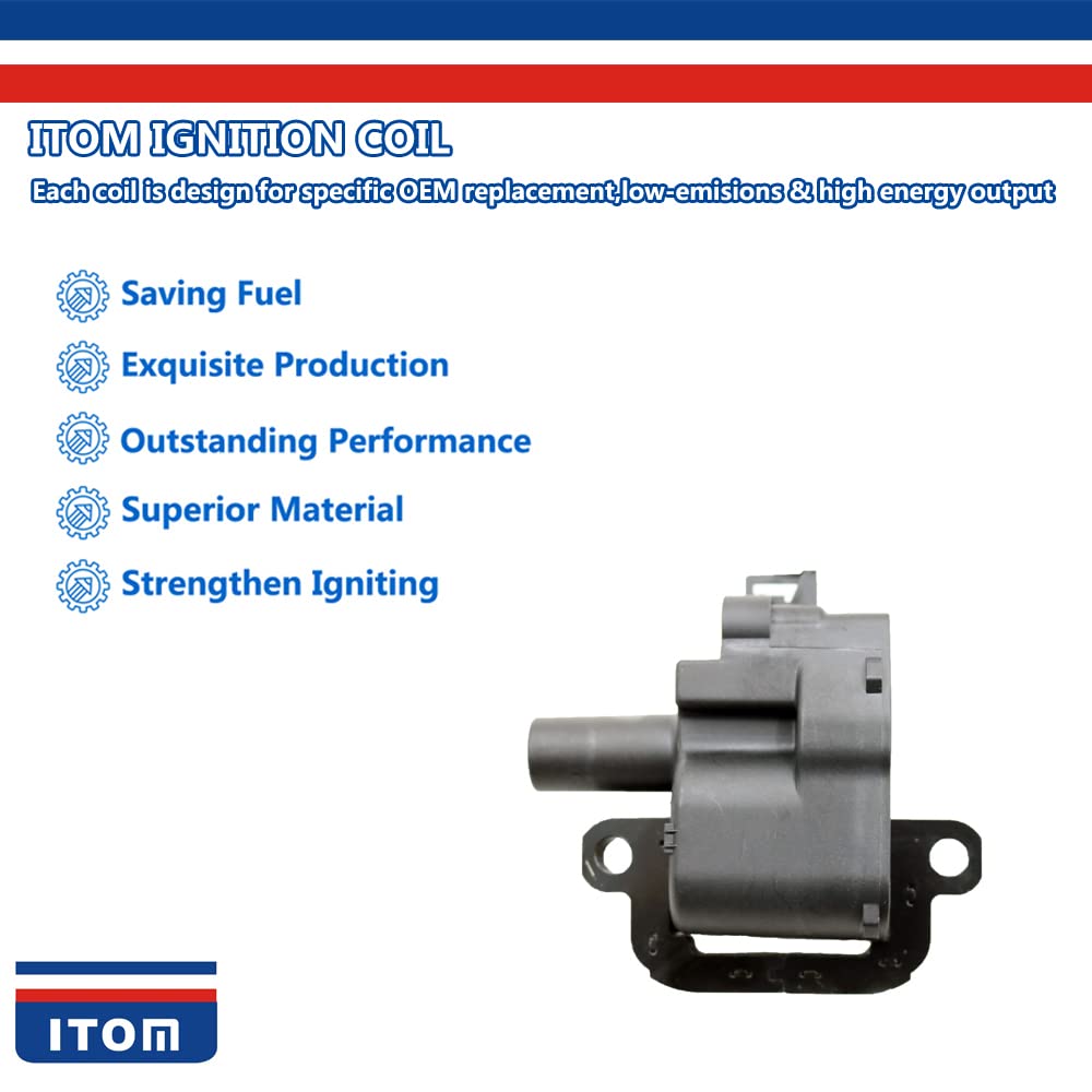 ITOM Ignition Coil Pack T0137 UCA2860 UF192 - Compatible with Cadillac CTS, Chevy Corvette, Suburban, Silverado, Camaro, Pontiac, Sierra, Savana, Yukon, Workhorse (5.7L 6.0L 7.4L 8.1L V8 LS6) - High Performance Replacement Part for Smooth Engine Operation