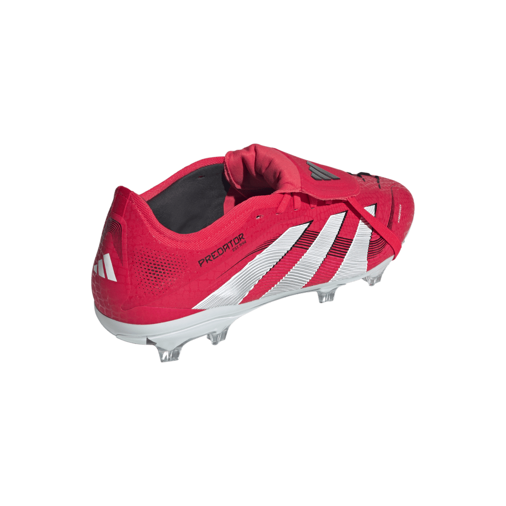 Adidas Predator Pro Fold Over Tongue FG Soccer Cleats for Men - Lucid Red/White/Core Black - Firm Ground Football Shoes for Professional Players & Training Sessions