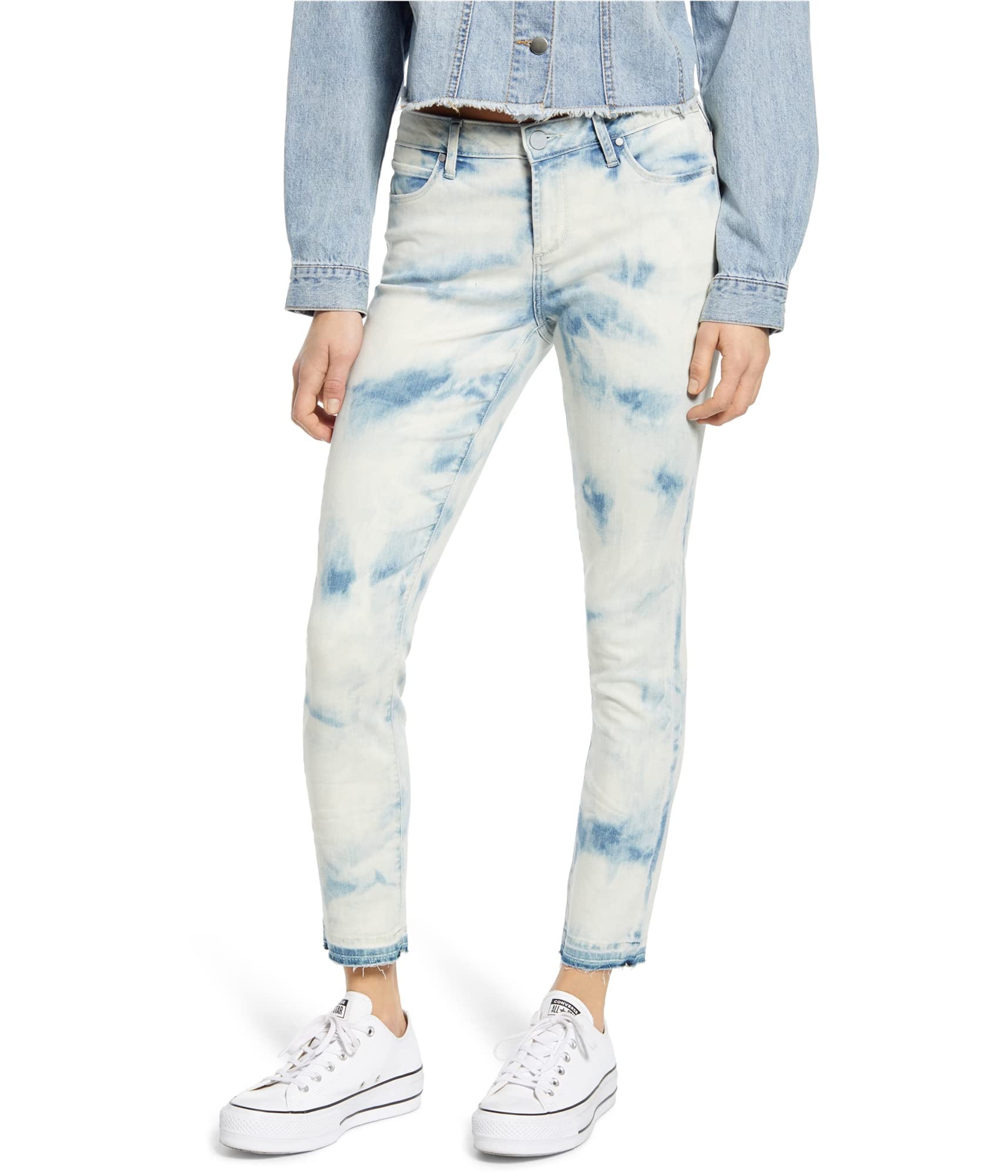 Articles of Society Women's Carly Cropped Jeans - High Waist Distressed Denim Pants for Casual Outfits & Street Style