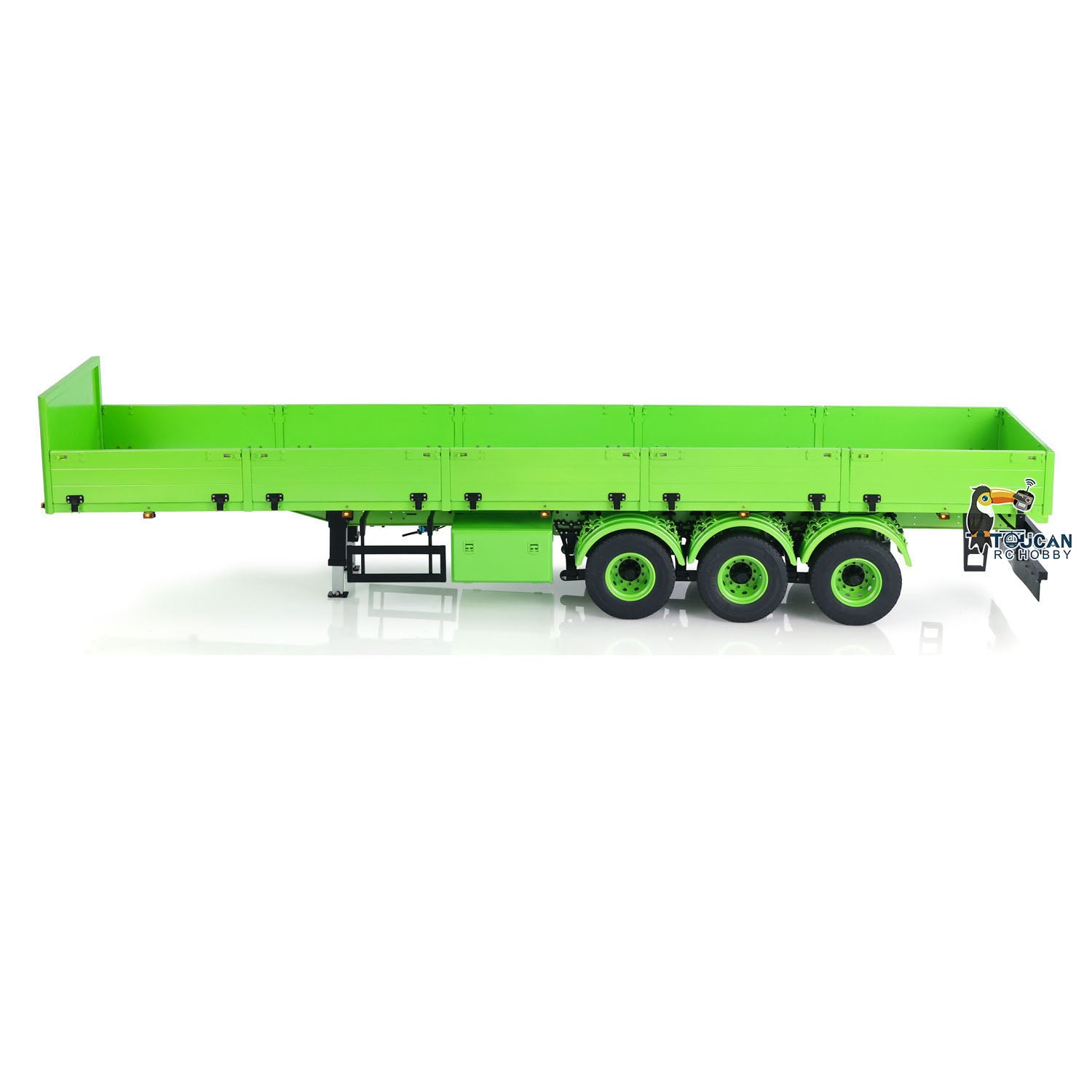 1/14 Scale 3 Axle Metal Semi Trailer with Manual Lifting Legs & LED Lights - Compatible with TAMIYA RC Tractor Trucks & DIY Model Dump Trucks - Perfect for RC Construction Scenes & Trucking Simulations