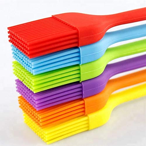 Rozatech 2-Pack 20cm Silicone Cooking Brushes - Oil, BBQ, Basting & Baking Brush Set (Random Colors) - Perfect for Grilling, Roasting, Baking & Kitchen Prep
