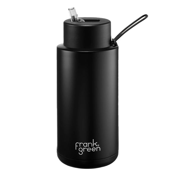 Frank Green Ceramic Reusable Water Bottle - 18oz Leakproof Vacuum Insulated Stainless Steel Travel Mug for Hot & Cold Drinks - Perfect for Office, Gym, Hiking and Outdoor Activities