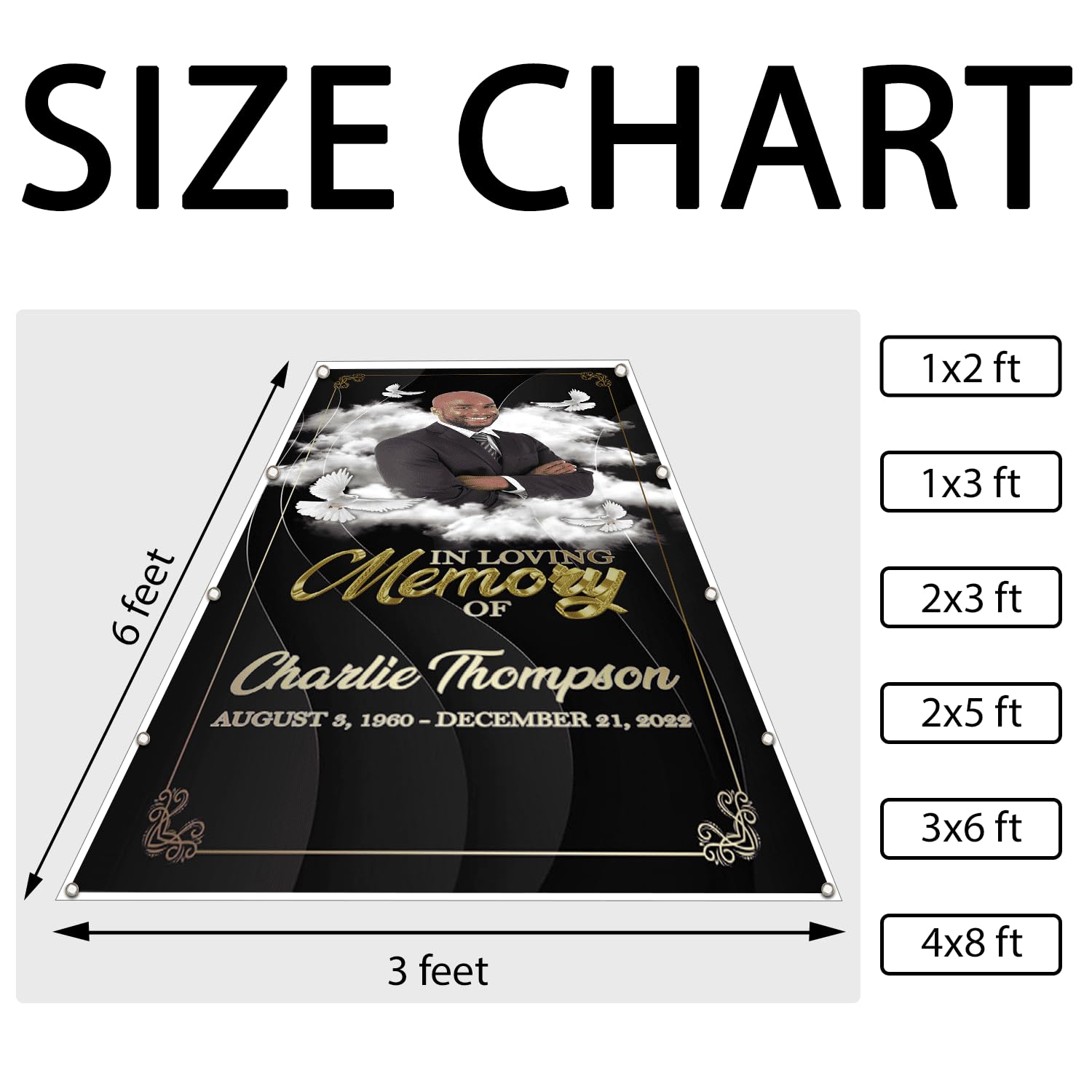 Custom Memorial Grave Blanket with Photo & Name - Personalized Funeral Blanket for Loved Ones - 3x6ft Sympathy Gift for Graveside Remembrance - Perfect for Cemeteries, Memorial Services & Honoring Departed Souls