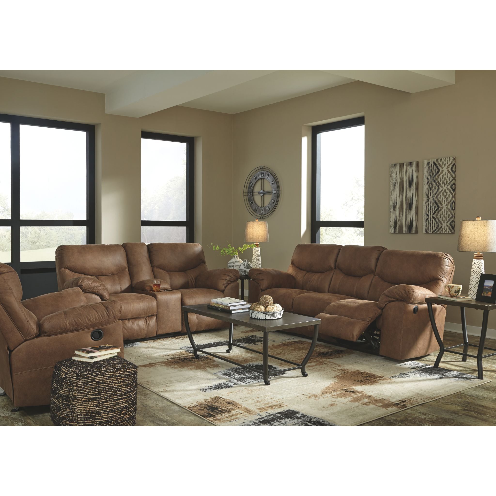 Boxberg Rocker Recliner Chair - Comfortable Leather Rocking Recliner with Padded Seat & Backrest - Perfect for Living Room, Bedroom, or Nursery Relaxation