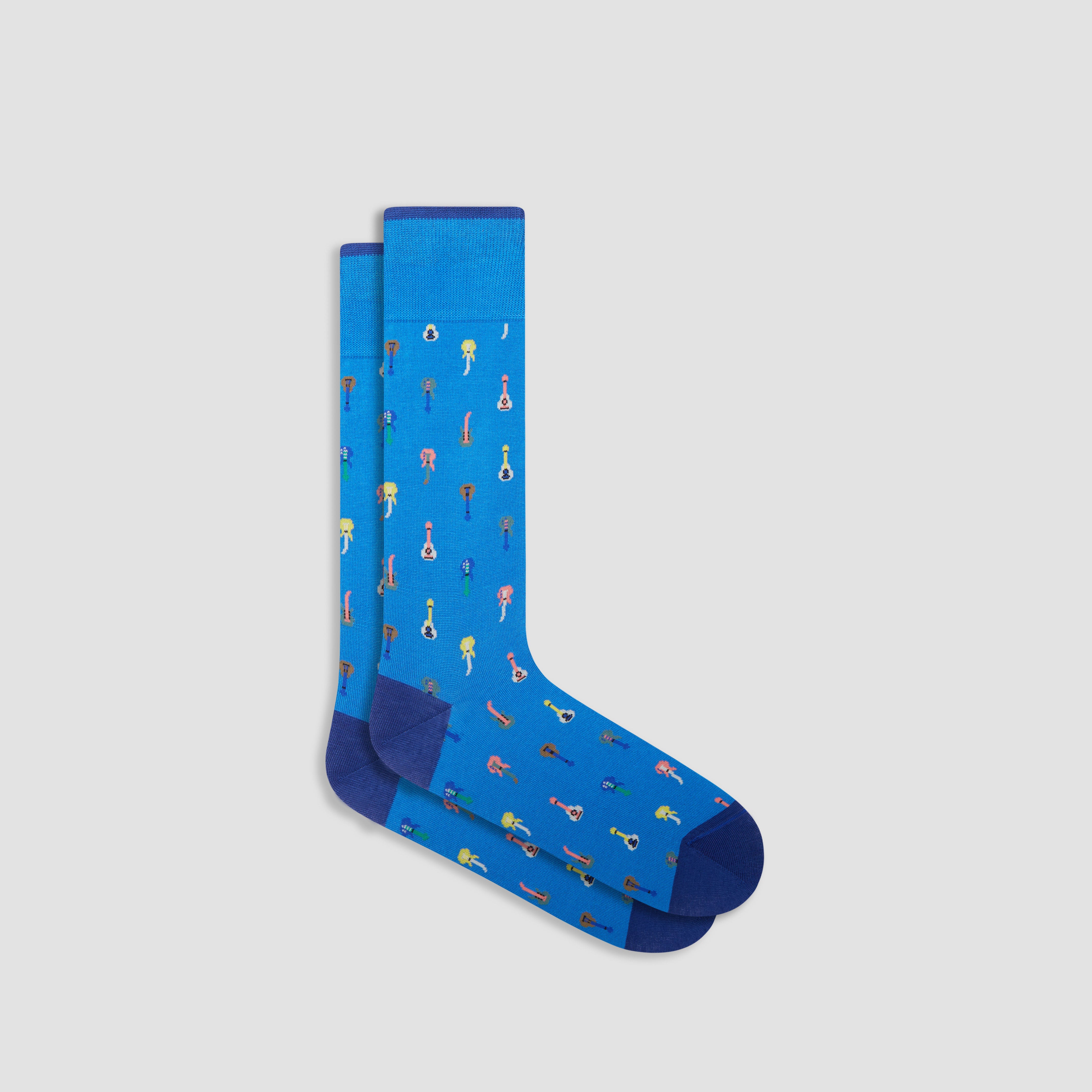 Premium Guitar Print Mid Calf Socks - Music Lover Crew Socks for Men & Women - Perfect for Musicians, Concerts & Casual Wear