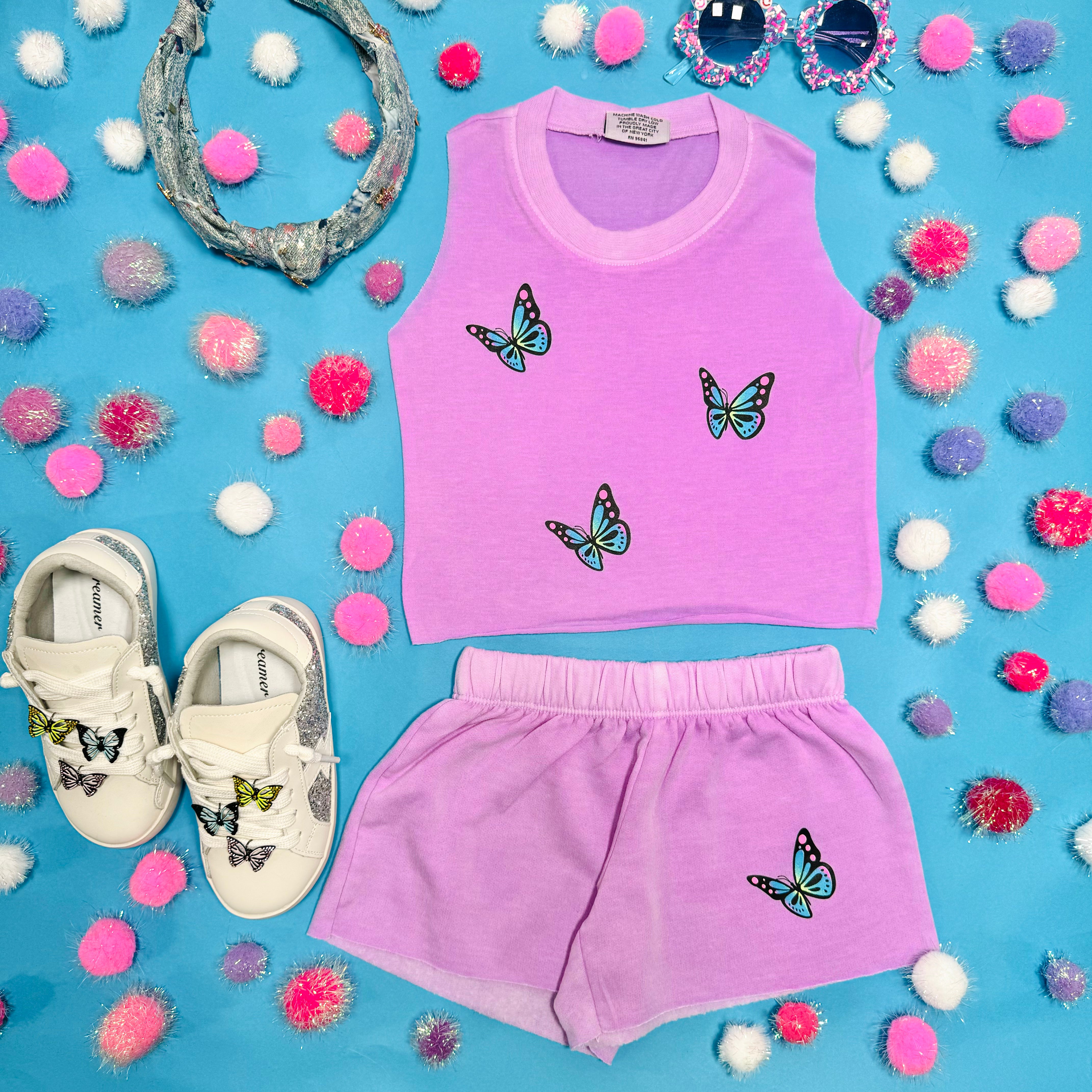 Butterfly Print Shorts for Women - Comfortable & Stylish Summer Casual Shorts - Perfect for Beach, Yoga, and Lounge Wear