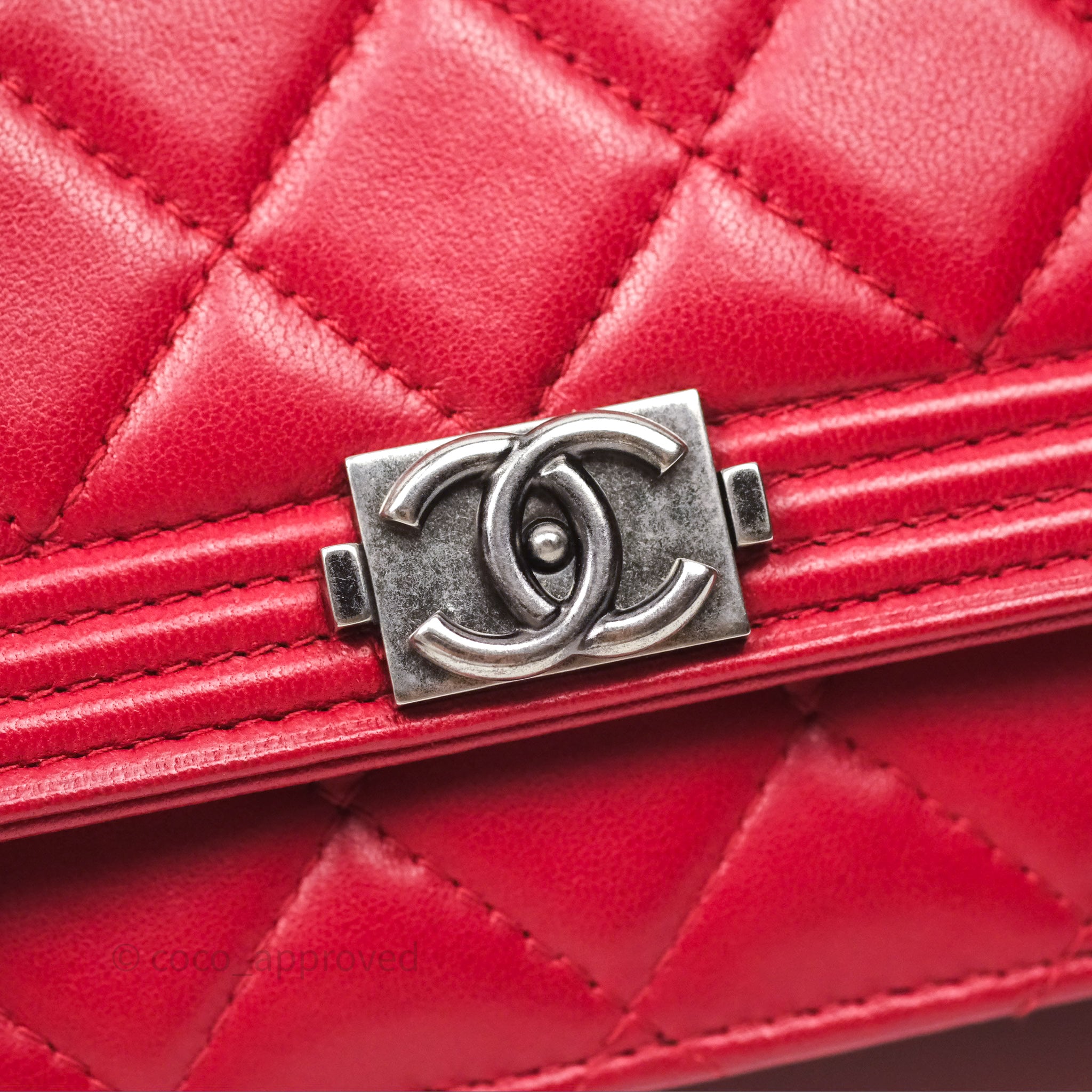 Chanel Boy Wallet on Chain WOC Red Lambskin Ruthenium Hardware - Luxury Crossbody Bag for Women, Perfect for Parties, Date Nights & Evening Events