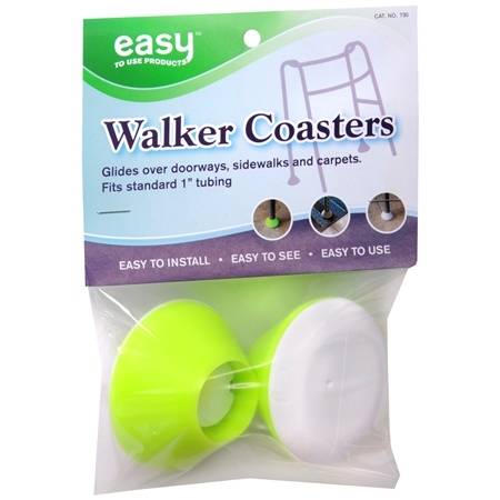 Non-Slip Walker Coasters for Seniors - Easy to Use Furniture Protectors for Hardwood Floors & Carpets - Perfect for Walkers, Canes & Mobility Aids