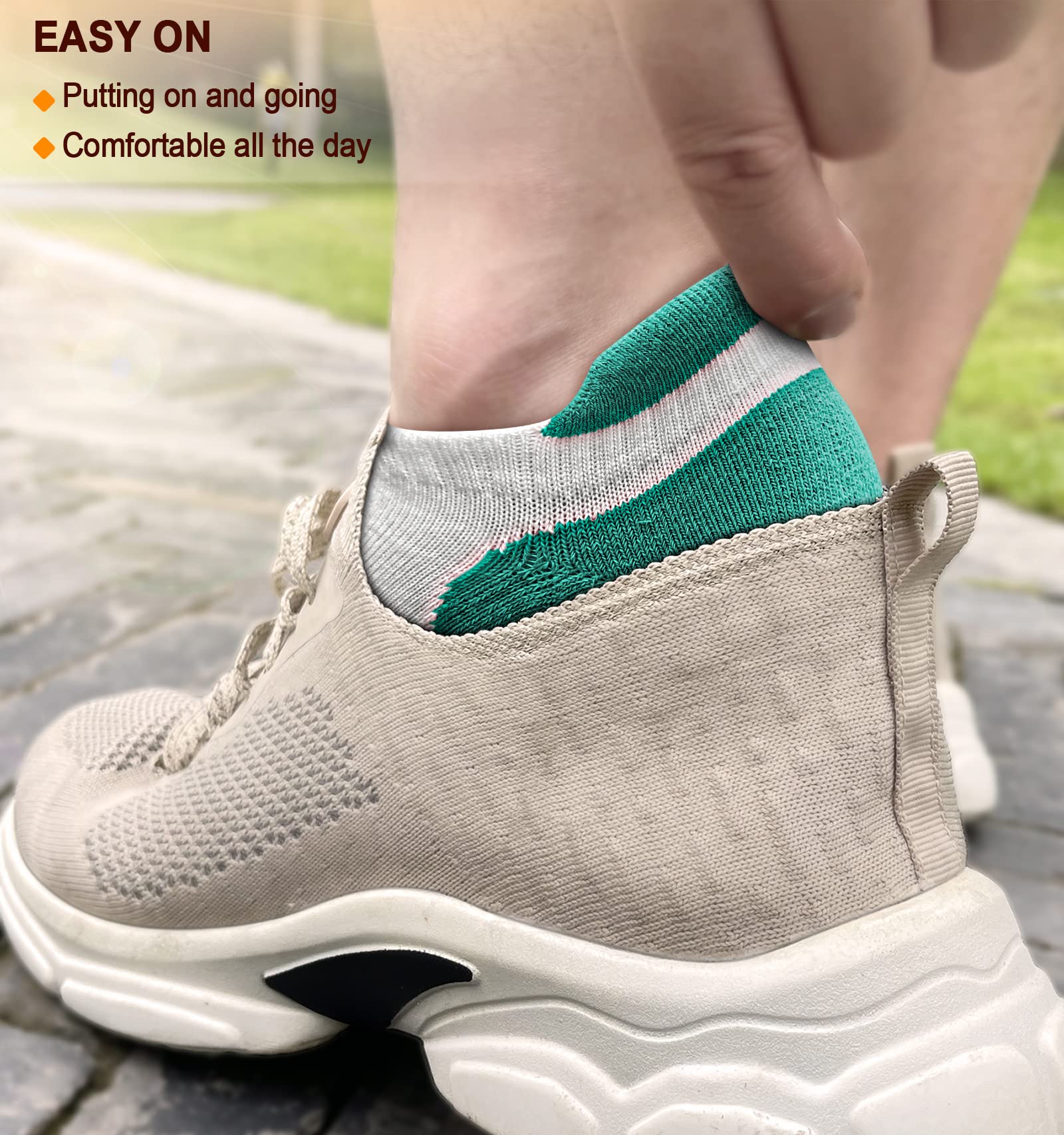 BULLIANT Women's Athletic Ankle Socks 6-Pack - No Show Cushioned for Running & Walking - Arch Support for Sports & Daily Wear