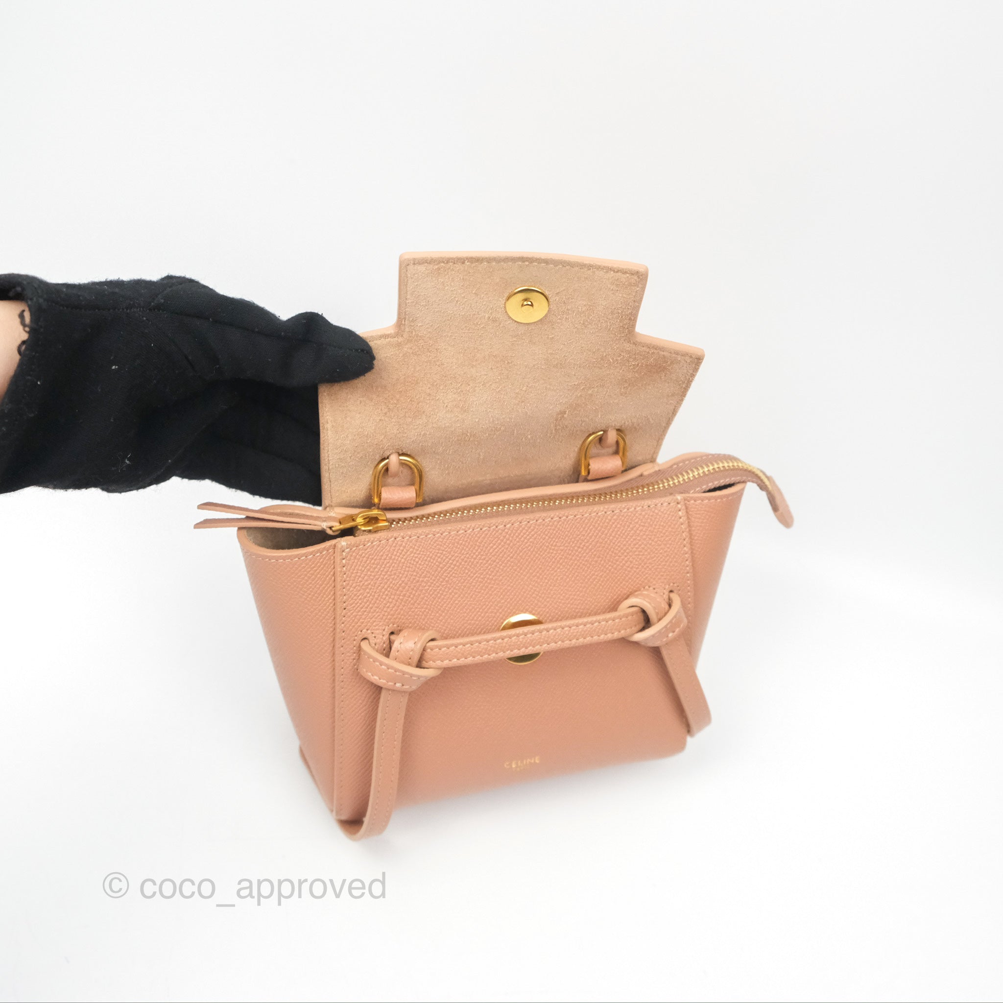 Celine Pico Belt Bag in Desert Rose - Grained Calfskin Leather with Gold Hardware | Luxury Crossbody Bag for Women, Perfect for Everyday Use & Special Occasions