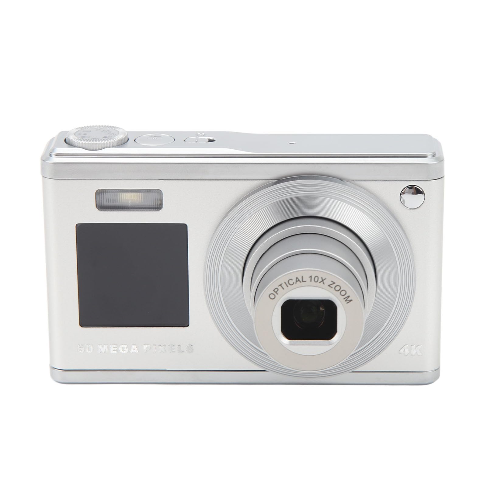 4K Digital Camera with 60MP & 6X Digital Zoom - 2.88 Inch Compact Vlogging Camera with Macro Shooting, Built-in Fill Light & Auto Focus - Perfect for Beginners, Travel & YouTube Content Creation (Silver)