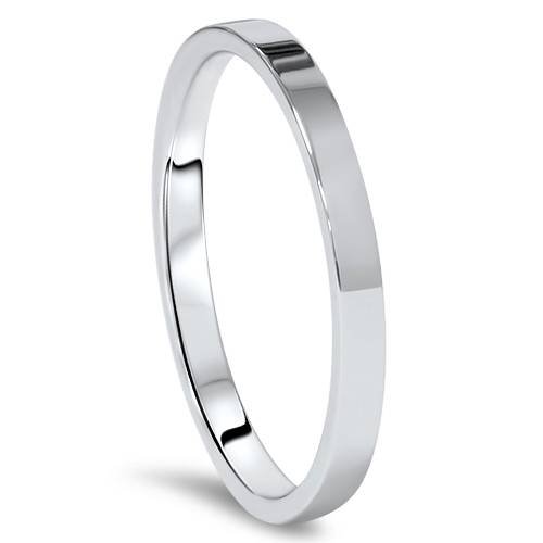 2mm Flat High Polished 14K Gold Wedding Band for Women & Men - Perfect for Engagement, Anniversary & Everyday Wear