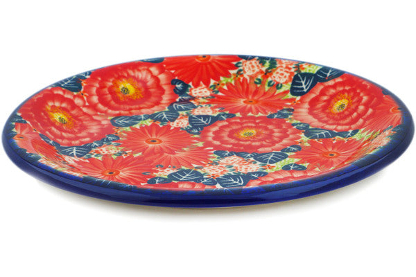 10-Piece Radiant Red Dinner Plate Set - Elegant Porcelain Plates for Dining, Kitchen & Garden Party Decor | Dishwasher & Microwave Safe
