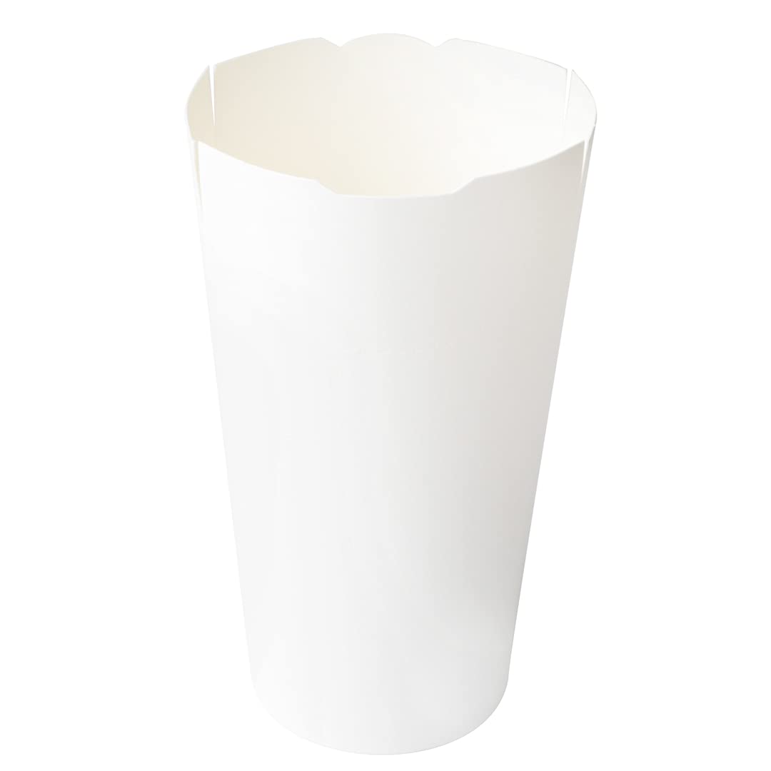 Restaurantware Bio Tek 20oz Disposable French Fry Cups - 100 Pack White Paper Containers with Fold-Down Cover & Lock Tab | Eco-Friendly Fast Food Holders for Fries, Onion Rings, Chips & Popcorn | Perfect for Movie Nights, Parties & Food Truck Service