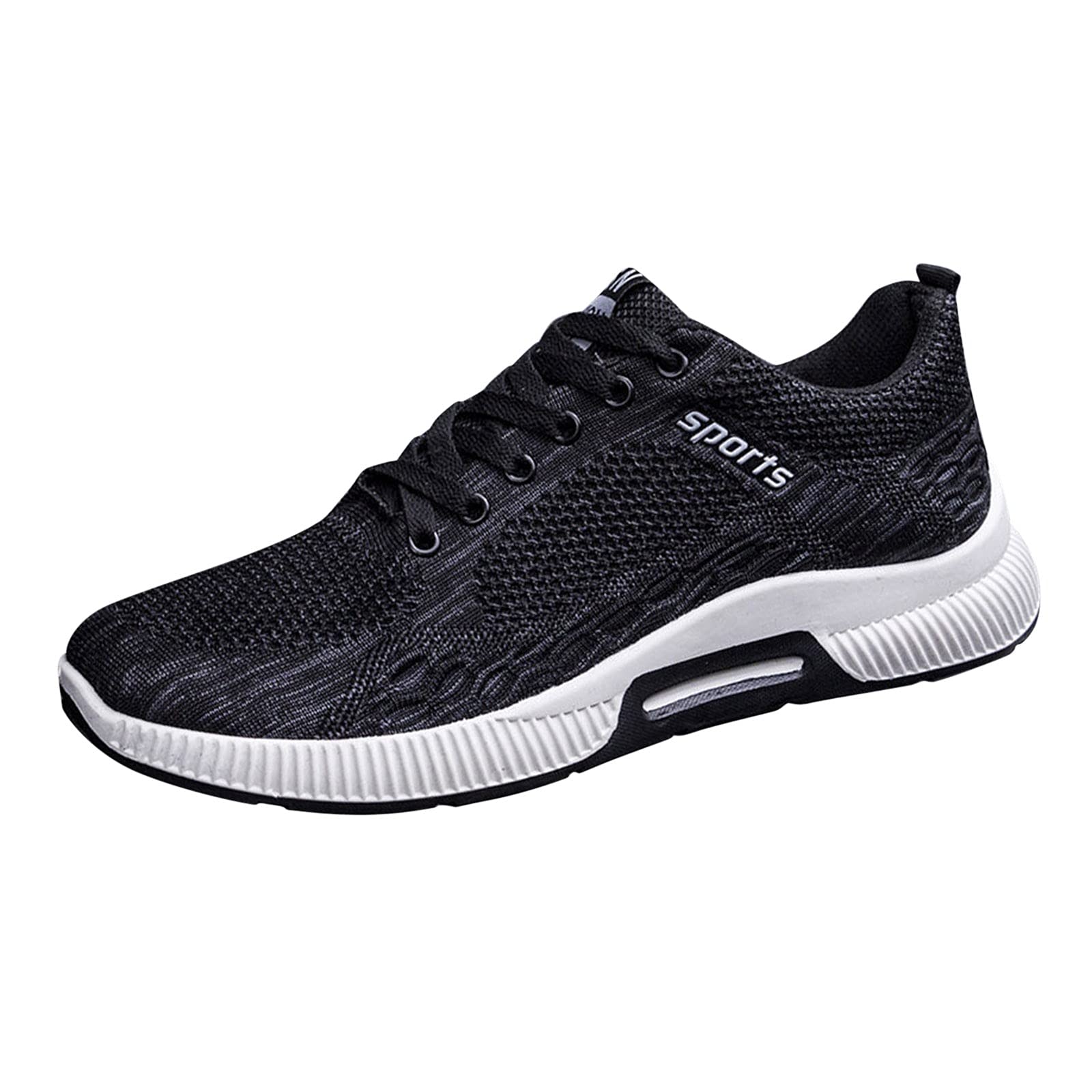 FAMOORE Women's Slip-On Casual Sneakers - Comfortable Lace-Up Tennis Shoes for Work & Everyday Wear (Black, Size 9.5) | Perfect for Walking, Office & Light Exercise