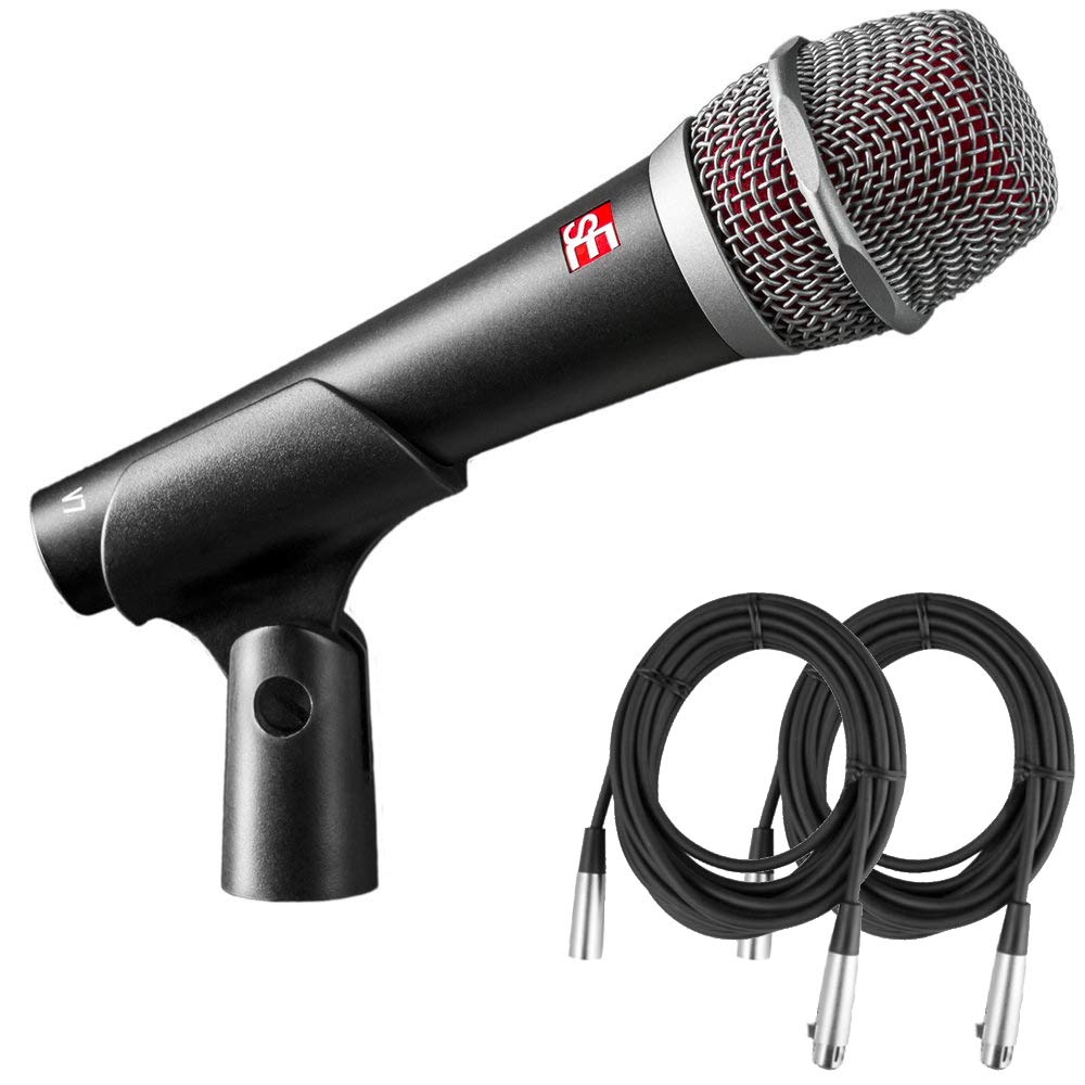 SE Electronics V7 Professional Handheld Dynamic Microphone with 2 XLR Cables - Perfect for Live Performances, Podcasting & Studio Recording