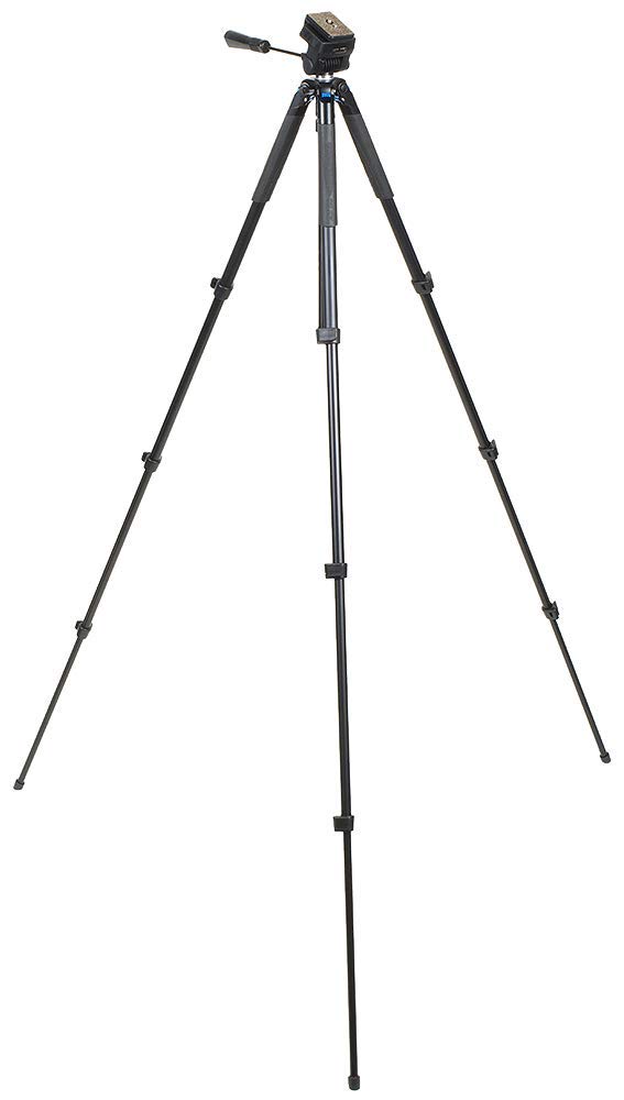 SLIK Video Sprint III Lightweight Travel Tripod with Sprint Video Head - Compatible with Mirrorless & DSLR Cameras (Sony, Nikon, Canon, Fuji) - Black (617-521) - Perfect for Travel Vlogging, Outdoor Photography & Video Shooting