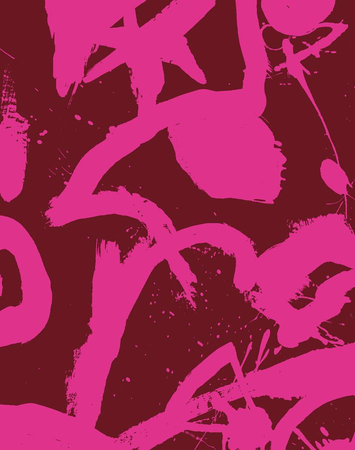 Chris Benz 'El Quijote' Wallpaper - Premium Magenta & Deep Red Floral Design for Living Room & Bedroom Decor